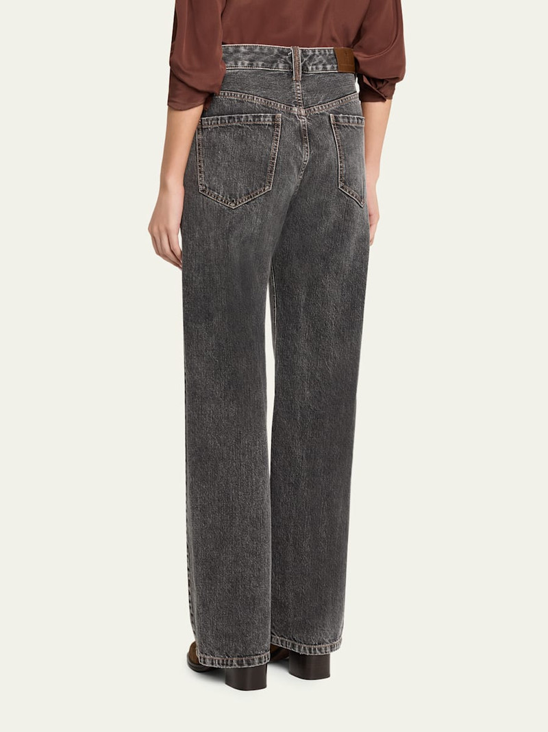 Mid-Rise Straight-Leg Denim Pants 3