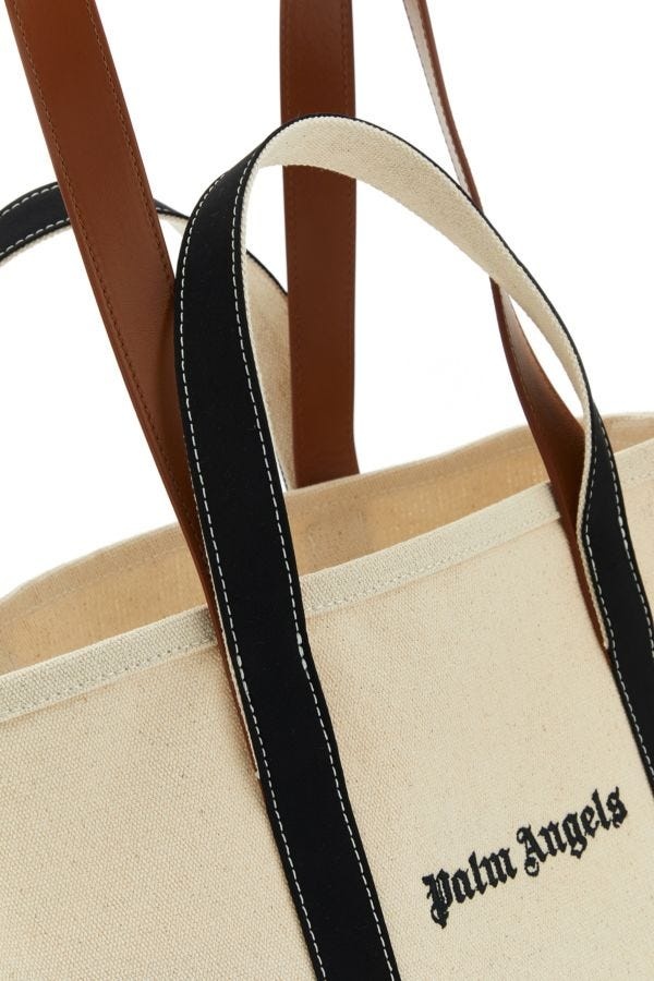 【関税&送料込】Palm Angels Ivory Canvas Shopping Bag Palm Angels Ivory canvas shopping bag | gebnegozionline