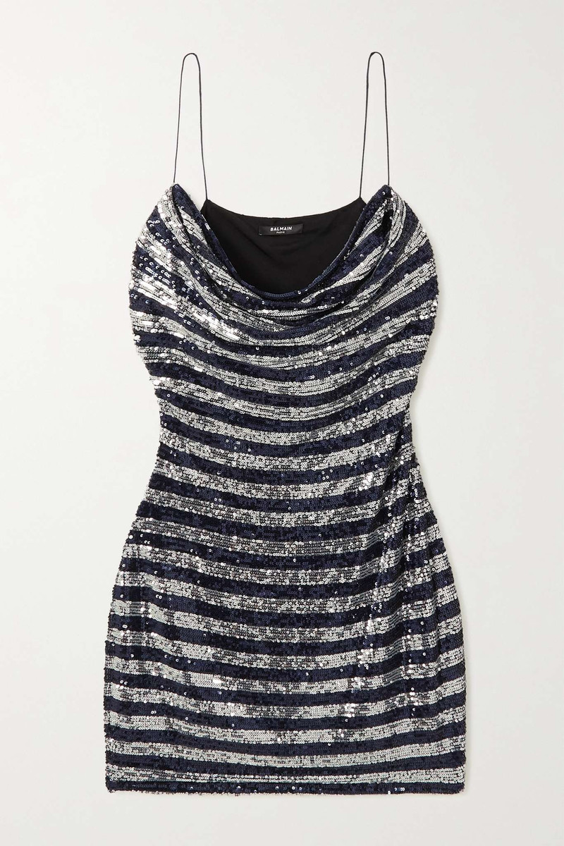 Sequined mesh mini dress 1