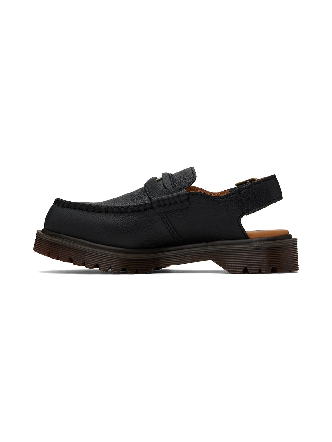 Black Penton Slingback Loafers - 3