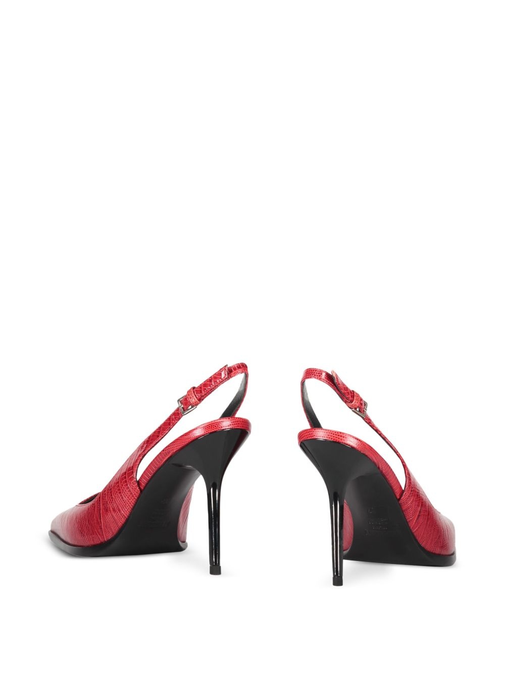 90mm lizard-skin print slingback pumps - 3