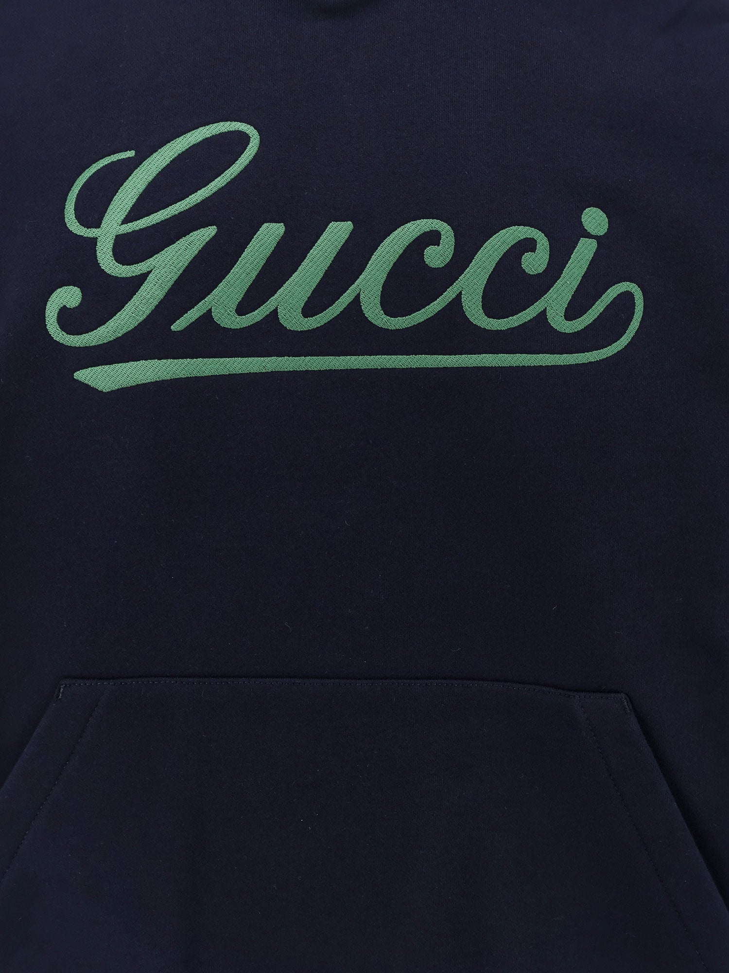 GUCCI Cotton sweatshirt with gucci embroidery on the front
