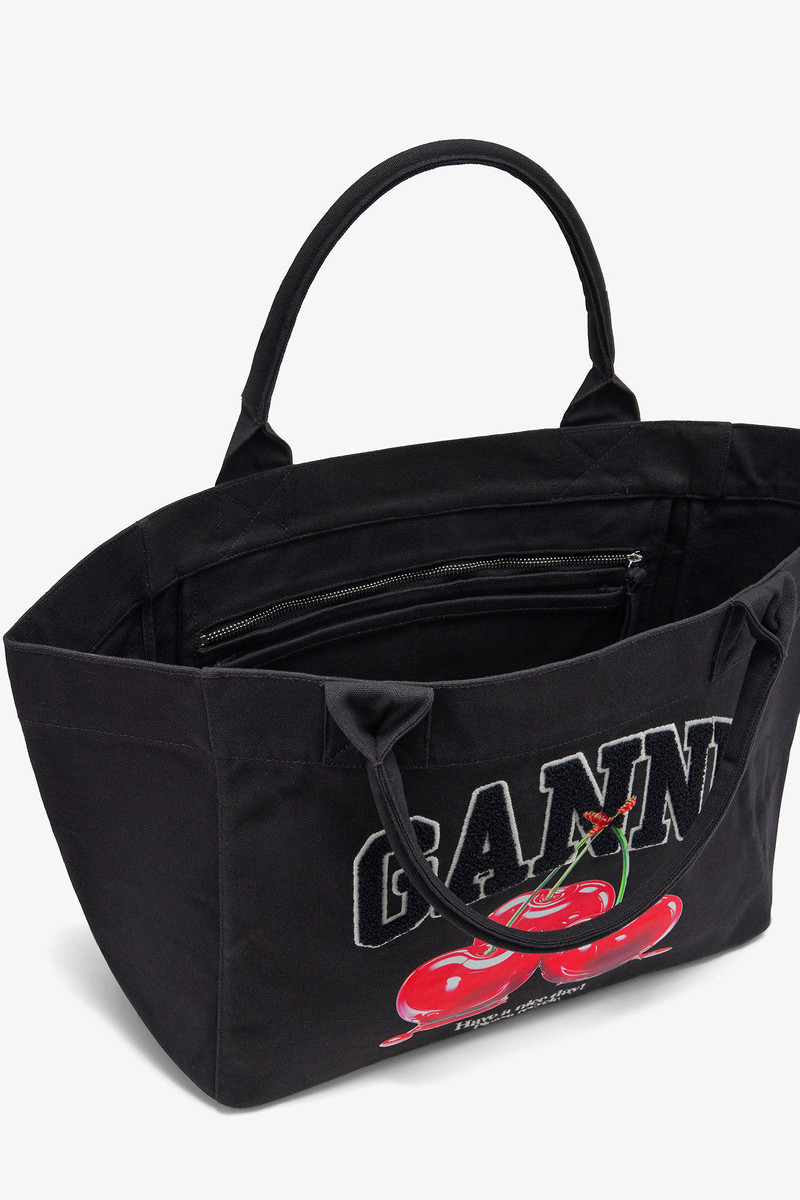 BLACK MEDIUM CHERRY TOTE 3