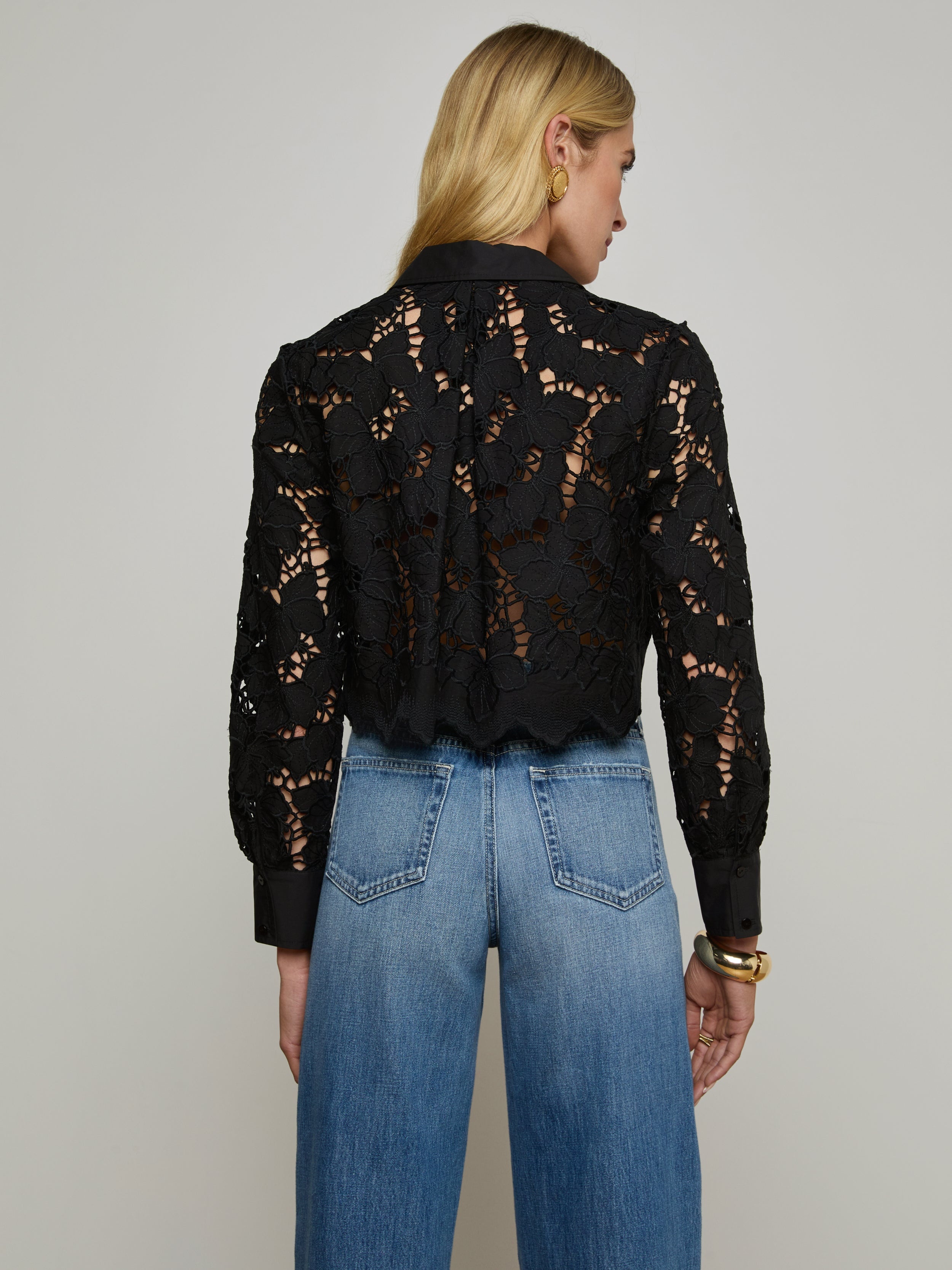 Seychelle Cropped Lace Blouse - 5