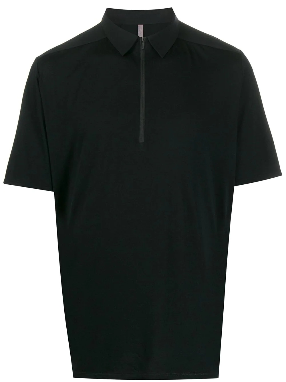 zipped collar polo shirt - 1