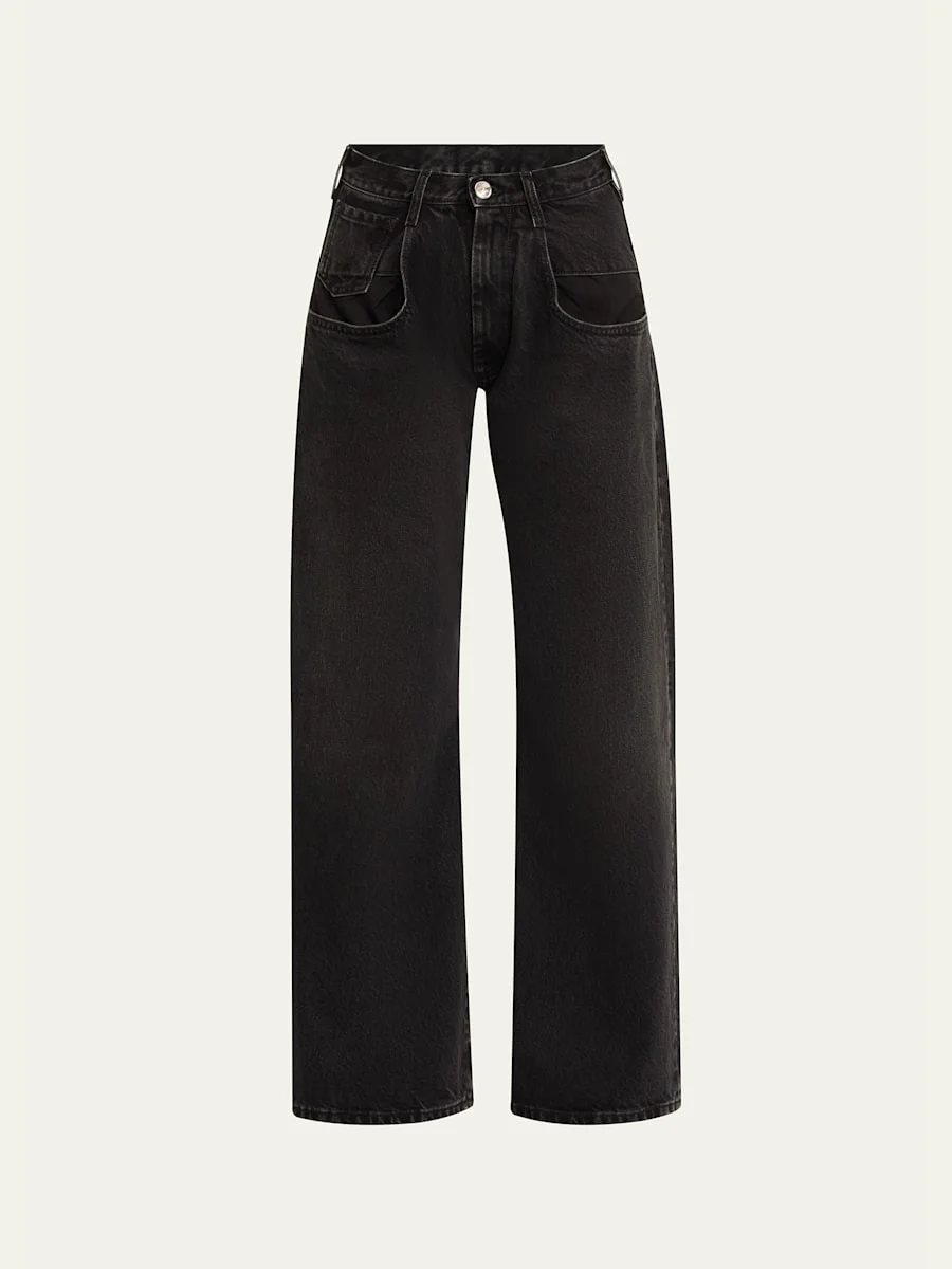 5-Pocket Straight-Leg Denim Ankle Pants - 1