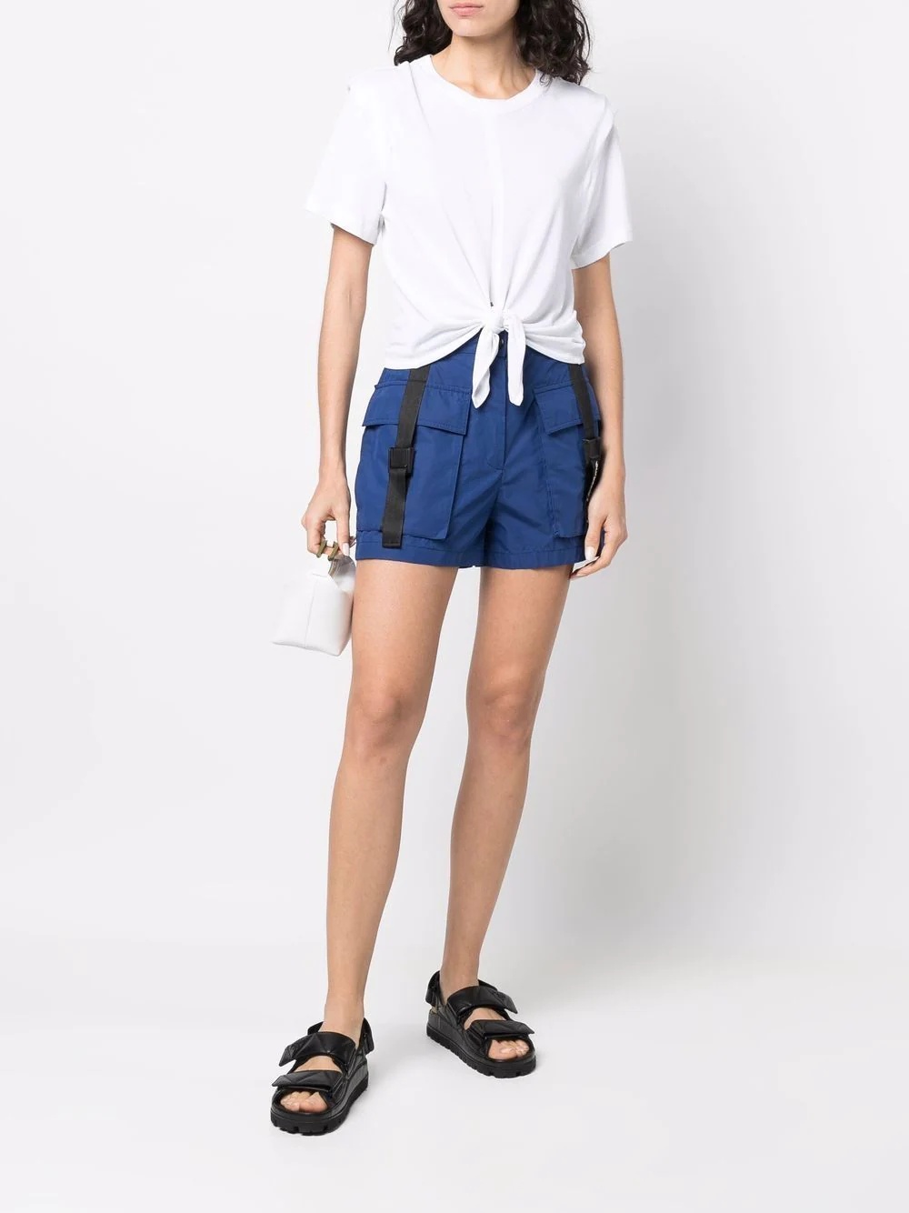 high-waisted cargo shorts - 2