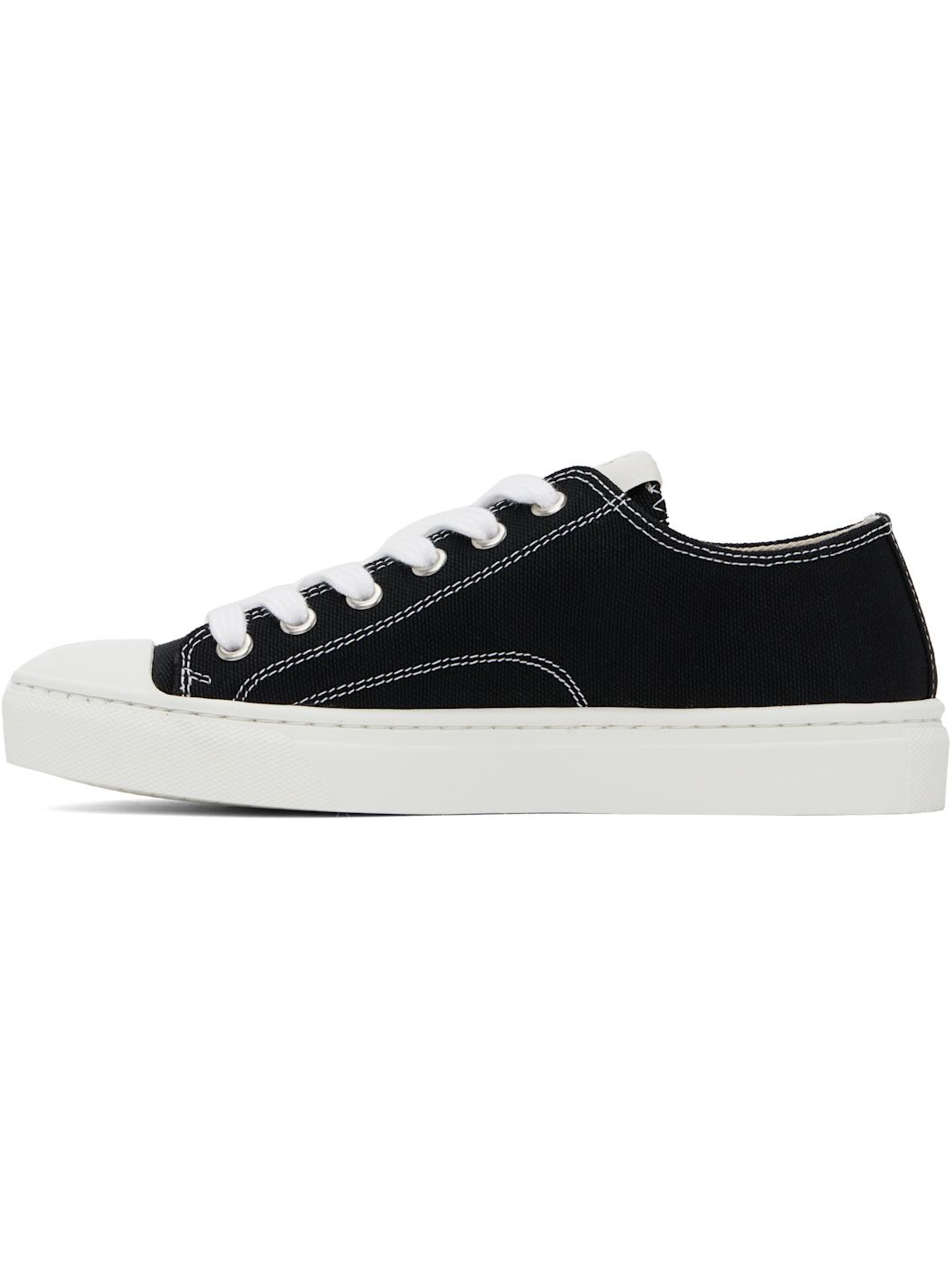 Black Low-Top Plimsoll Sneakers - 3