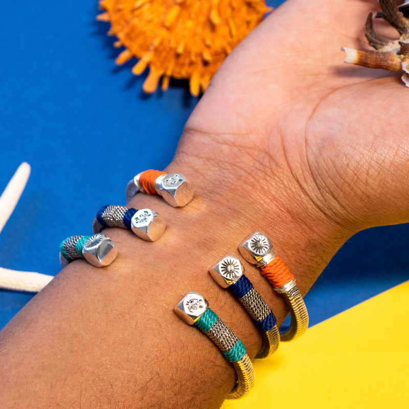 Men silvered Jonc Bracelet - Vilebrequin x Gas Bijoux 5