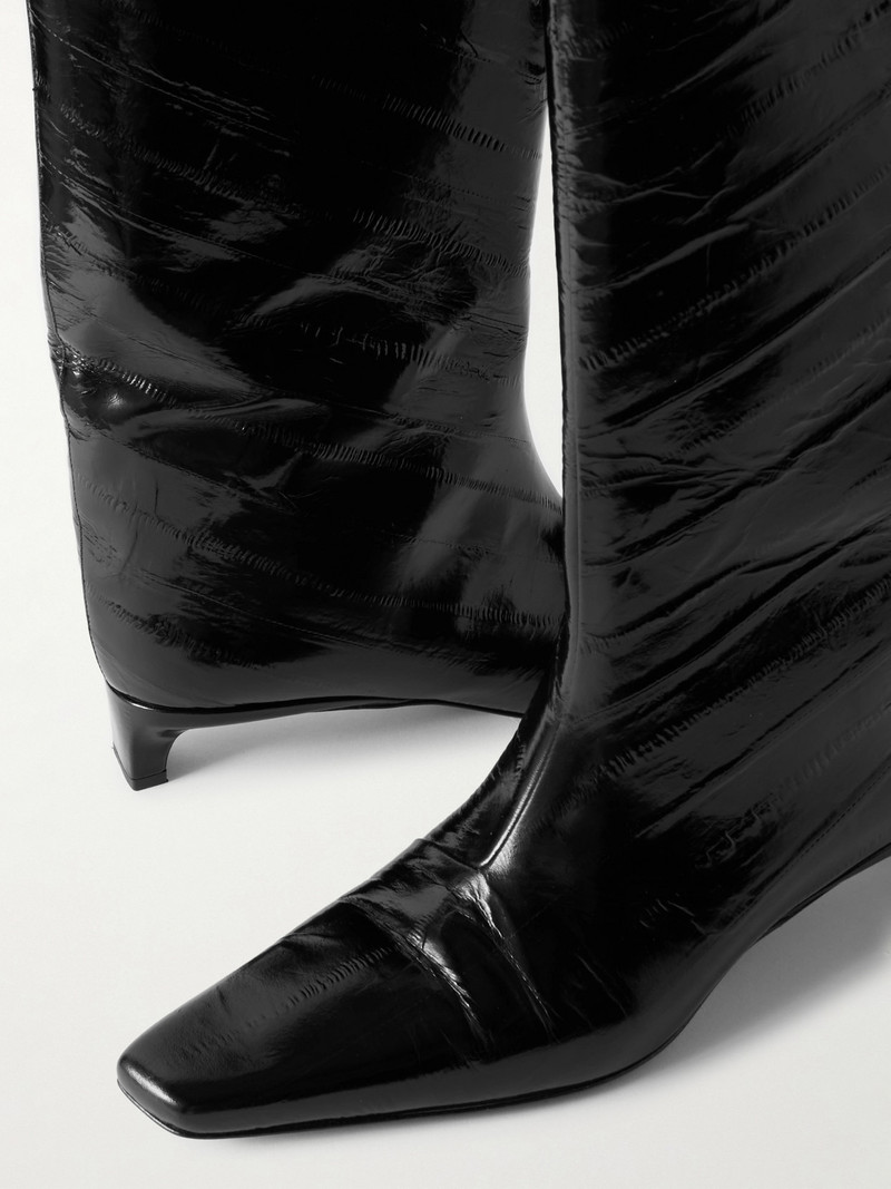Joan Eel-effect Patent Leather Knee Boots 4