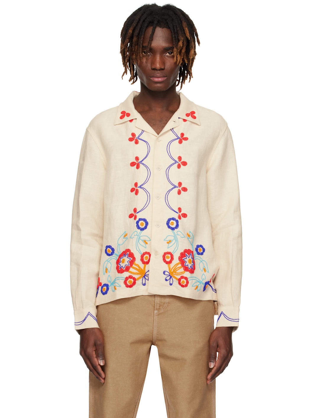 Off-White Beaded Garden Party Shirt - 1