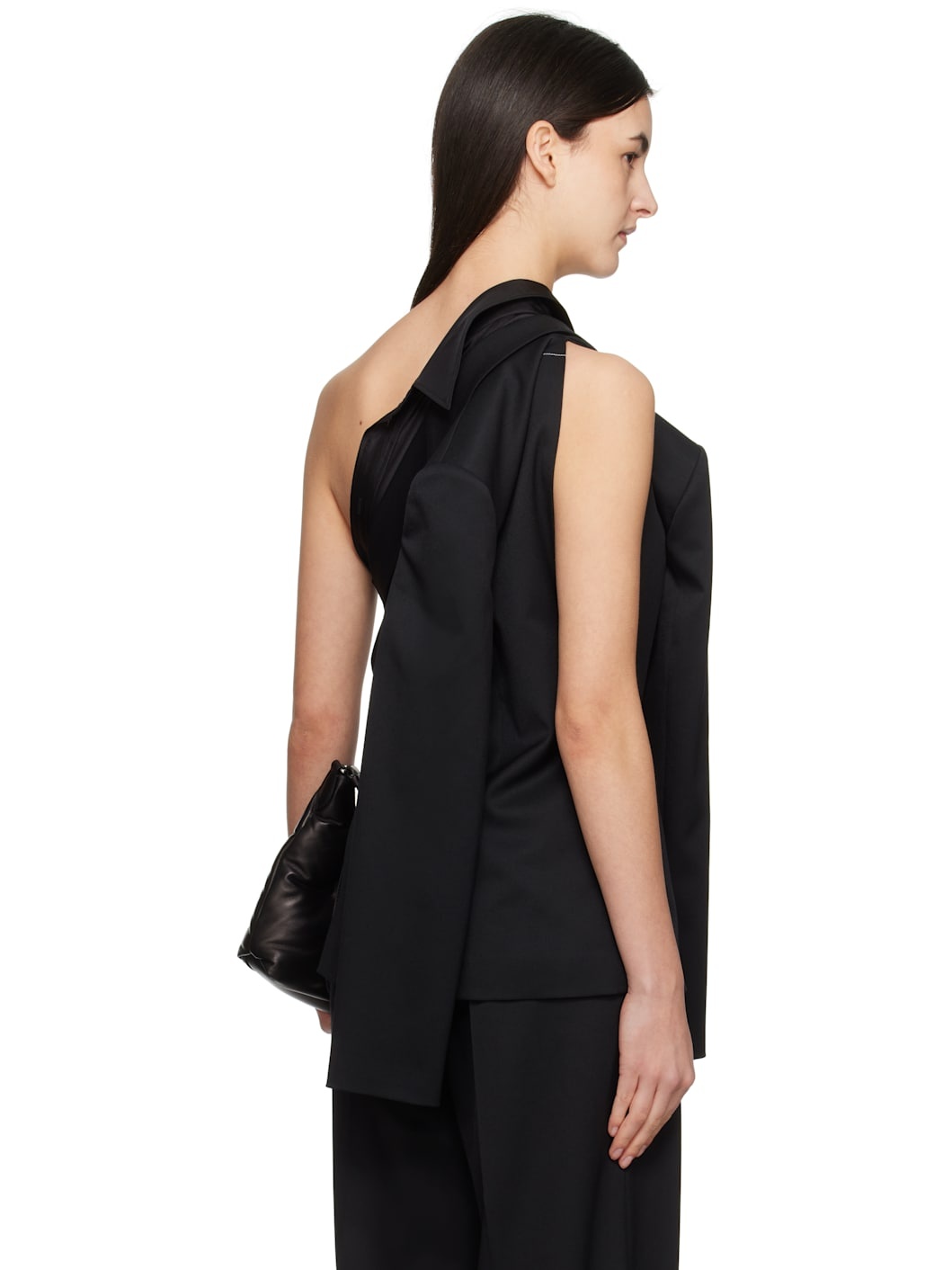 Black Wool Tailoring Blazer - 3