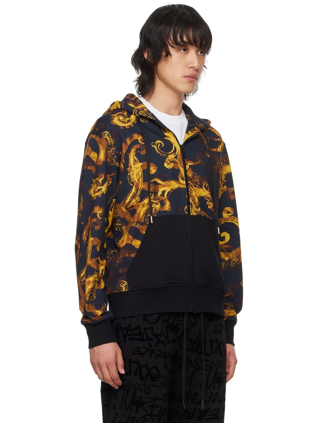 Black Watercolour Couture Hoodie - 2