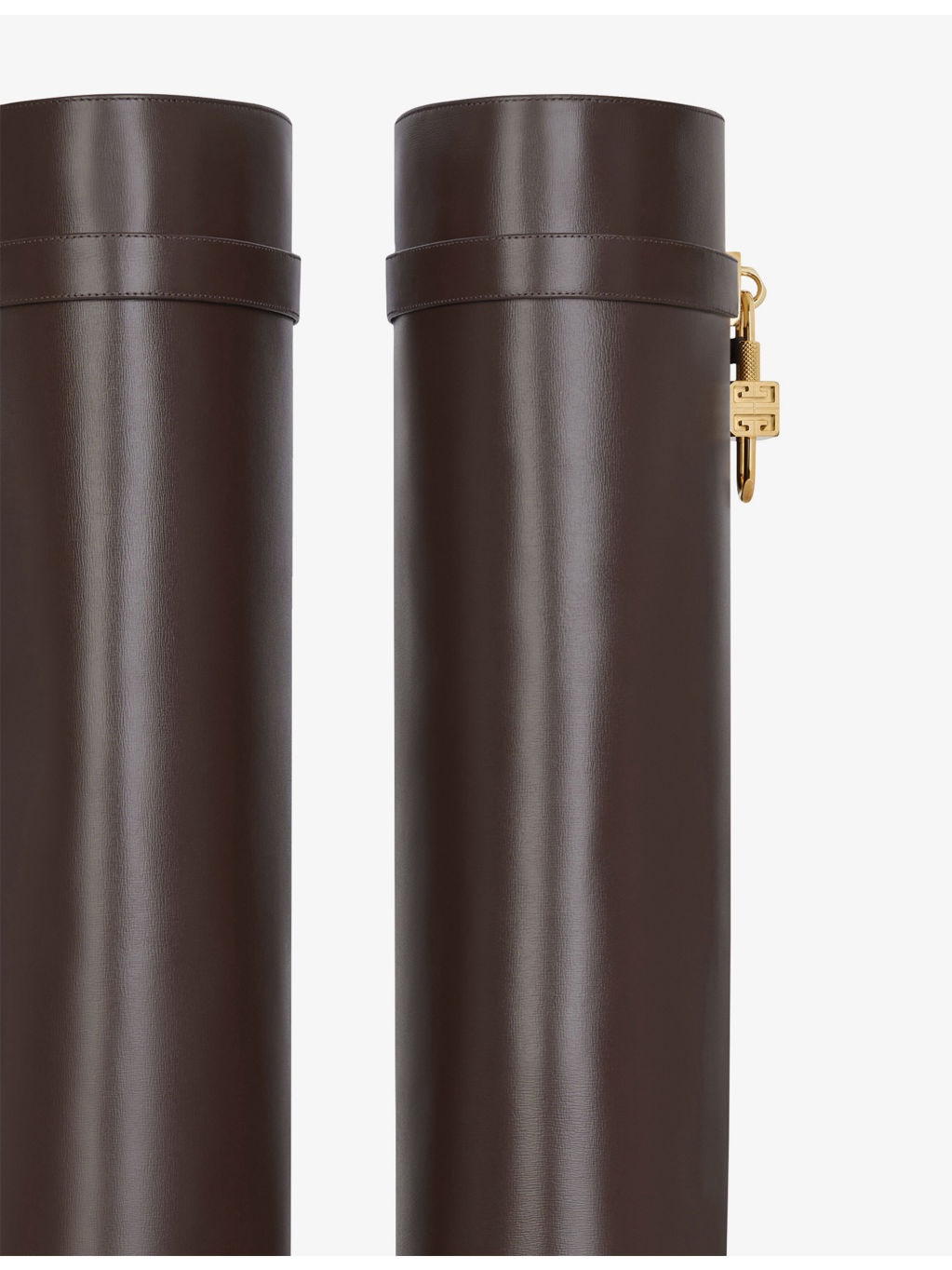 Shark Lock Leather Heeled Boots - 4