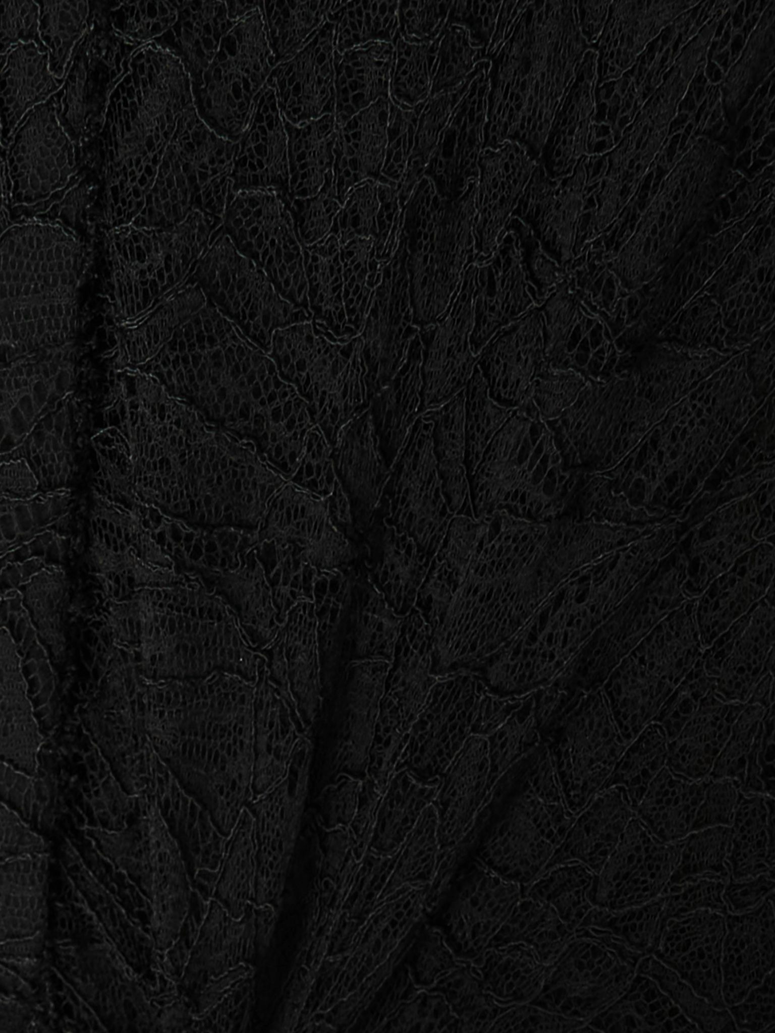 Cape-effect lace midi dress Black - 4