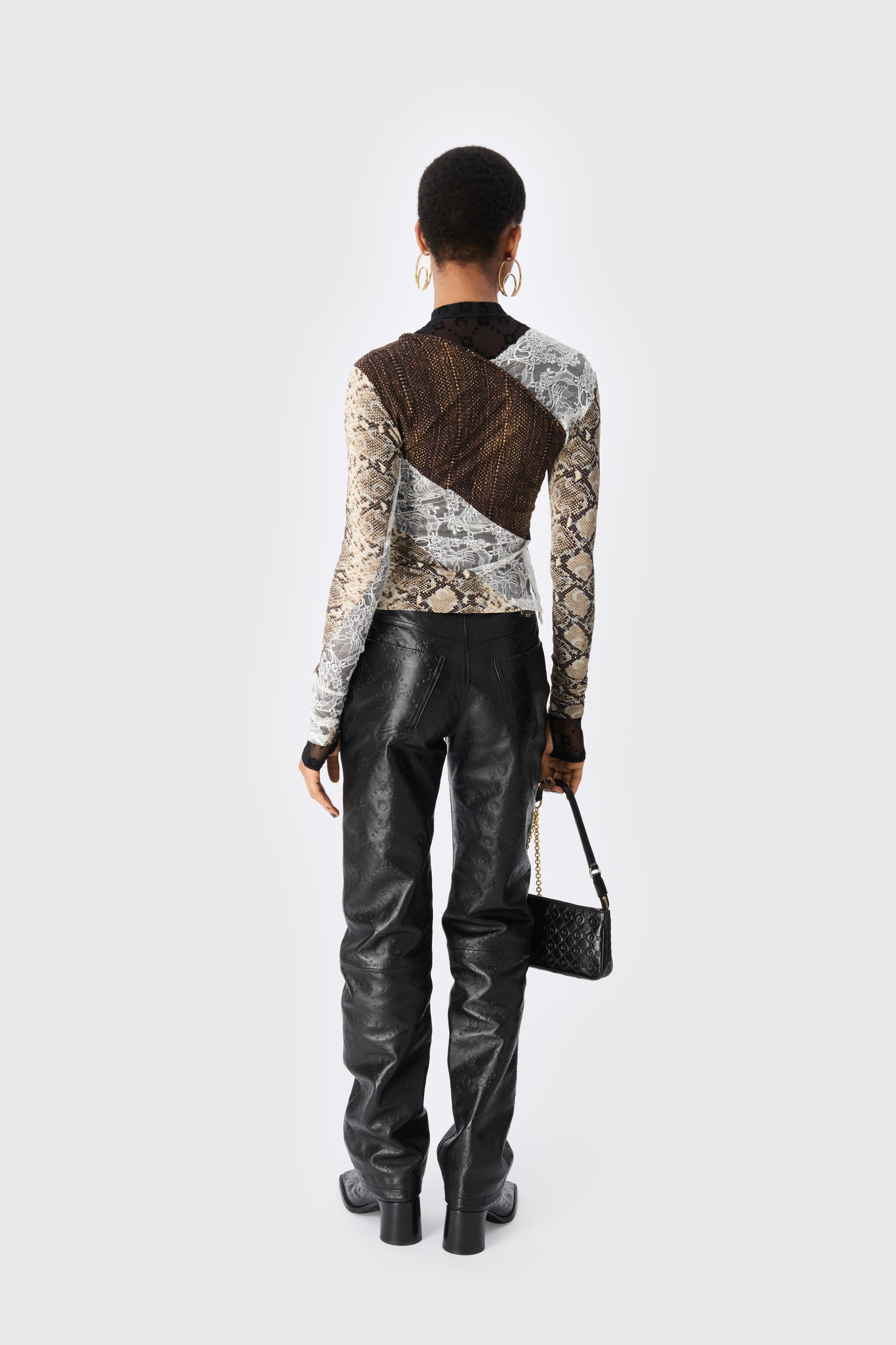 Regenerated Jersey And Lace Twisted Top - 3