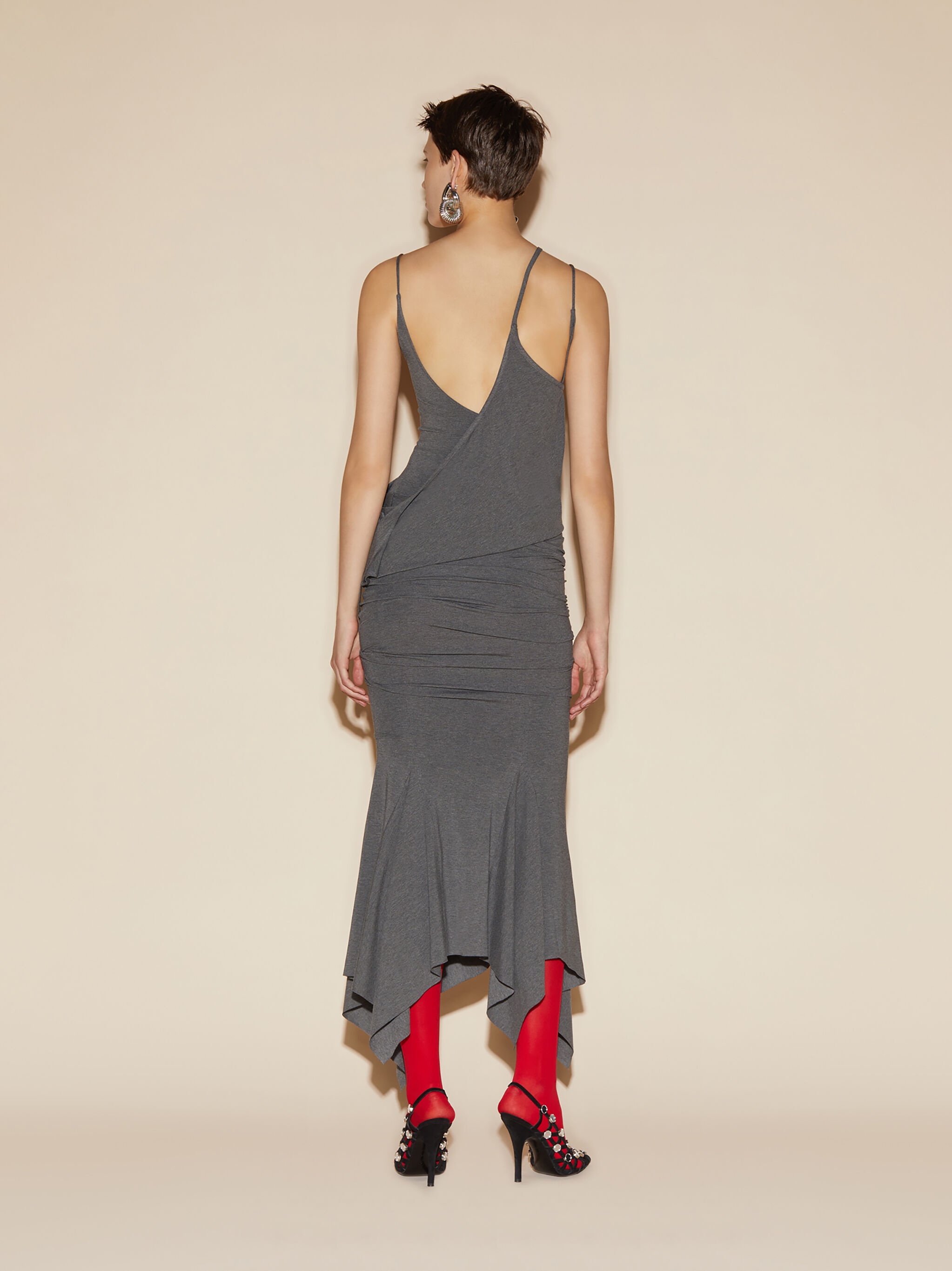 DARK GREY MIDI DRESS - 3
