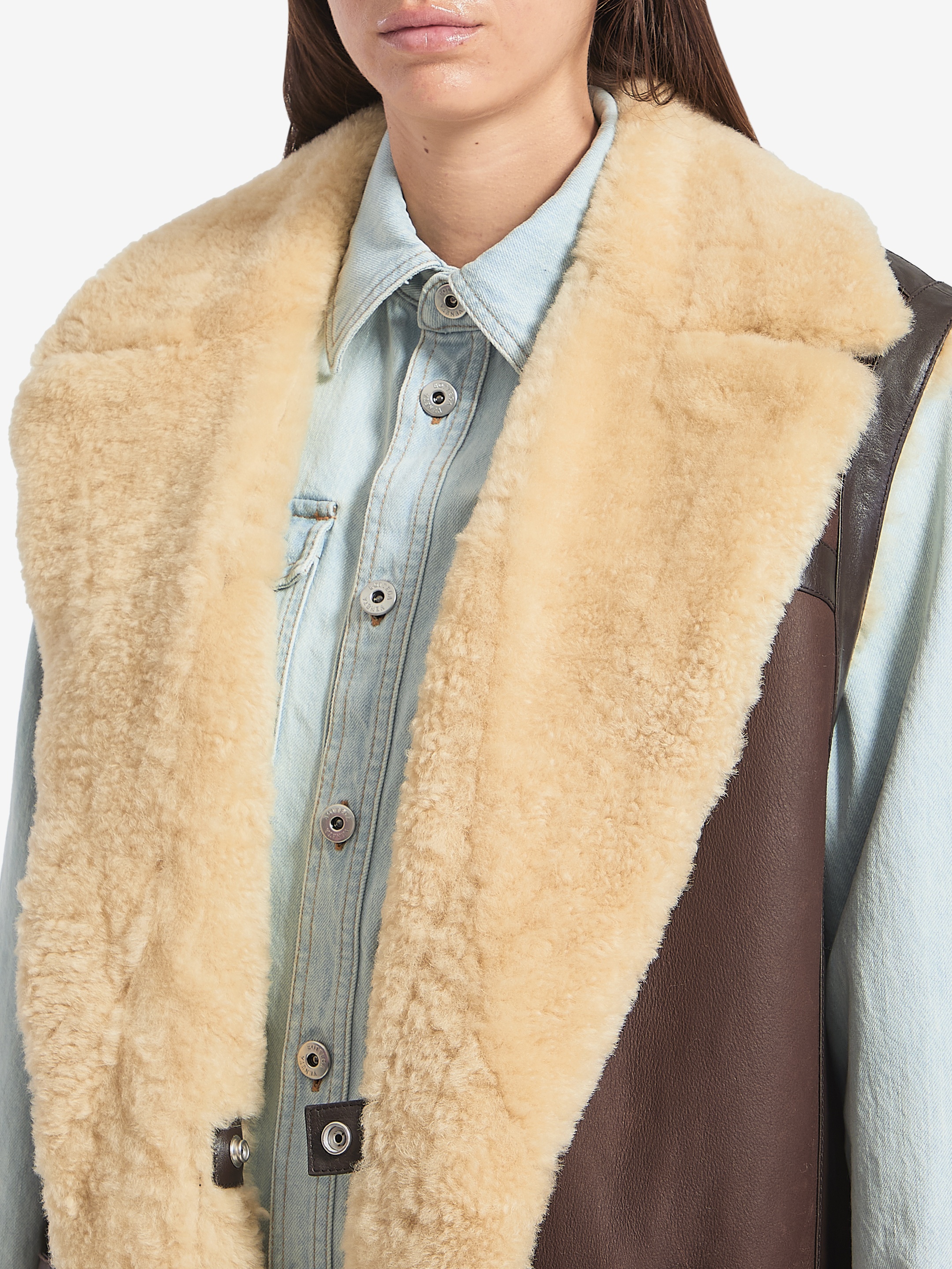 Shearling long vest - 4