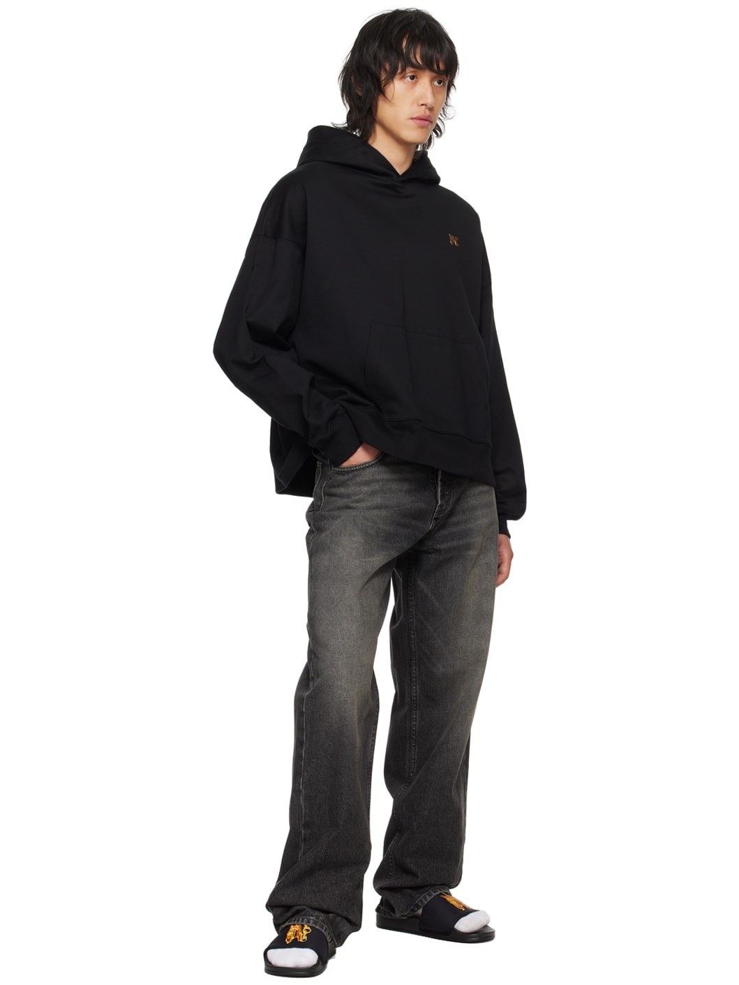 Black Monogram Pin Hoodie - 4