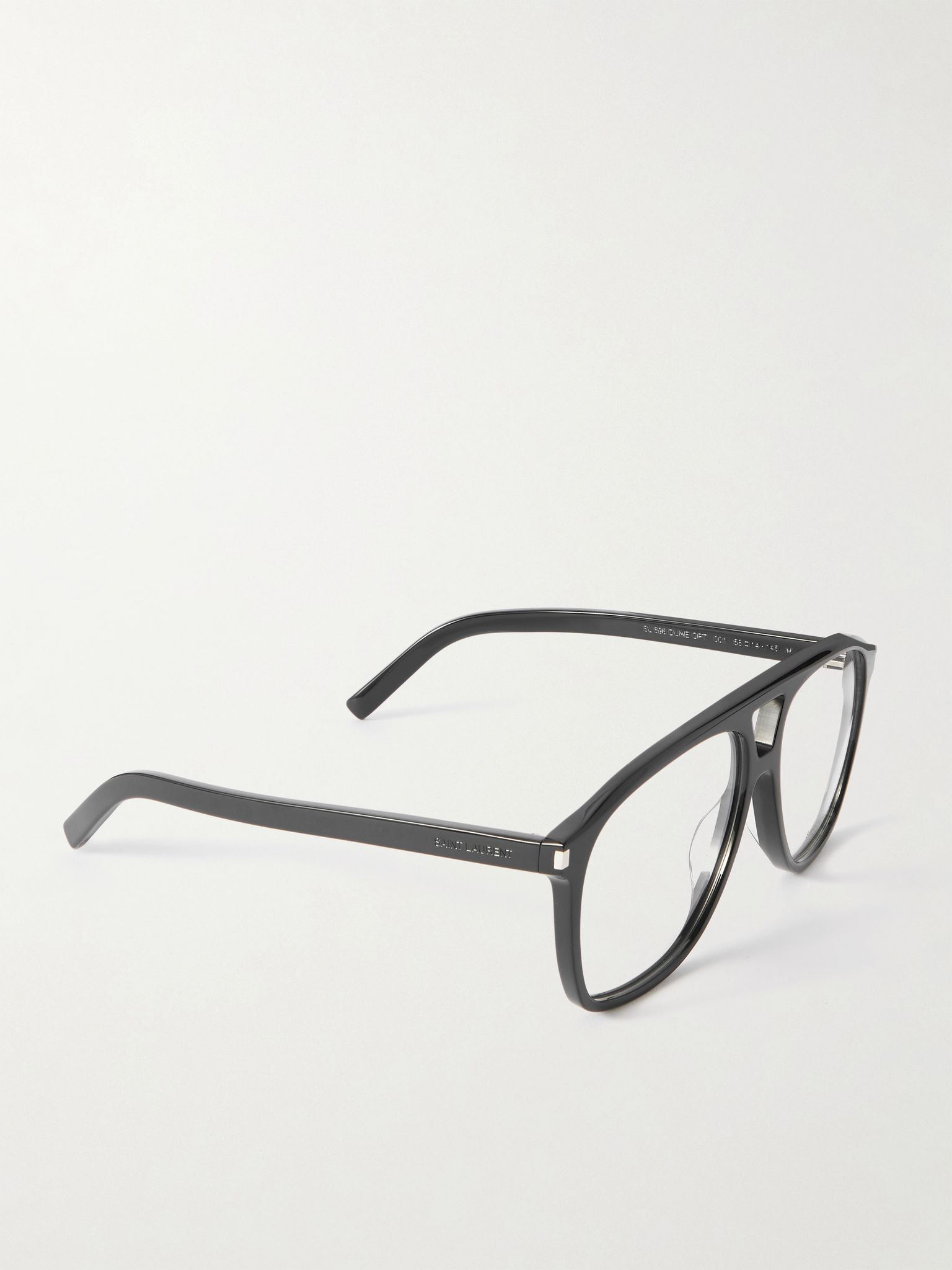 Aviator-Style Acetate Optical Glasses Black - 3
