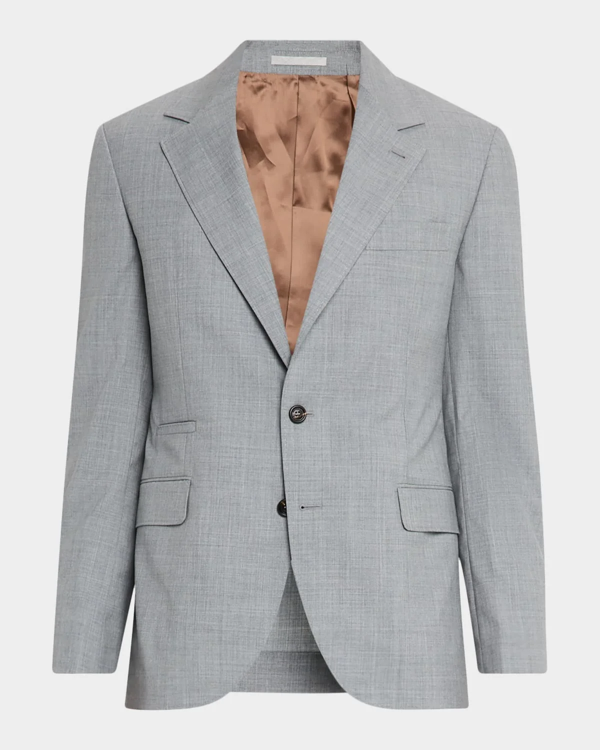 Men's Sharkskin Virgin Wool Single-Breasted Blazer - 1
