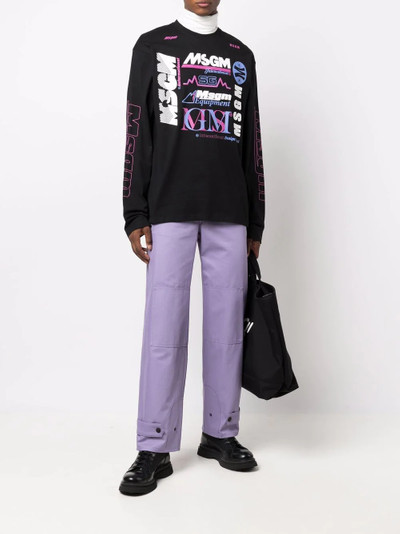 MSGM graphic-print crewneck T-shirt outlook