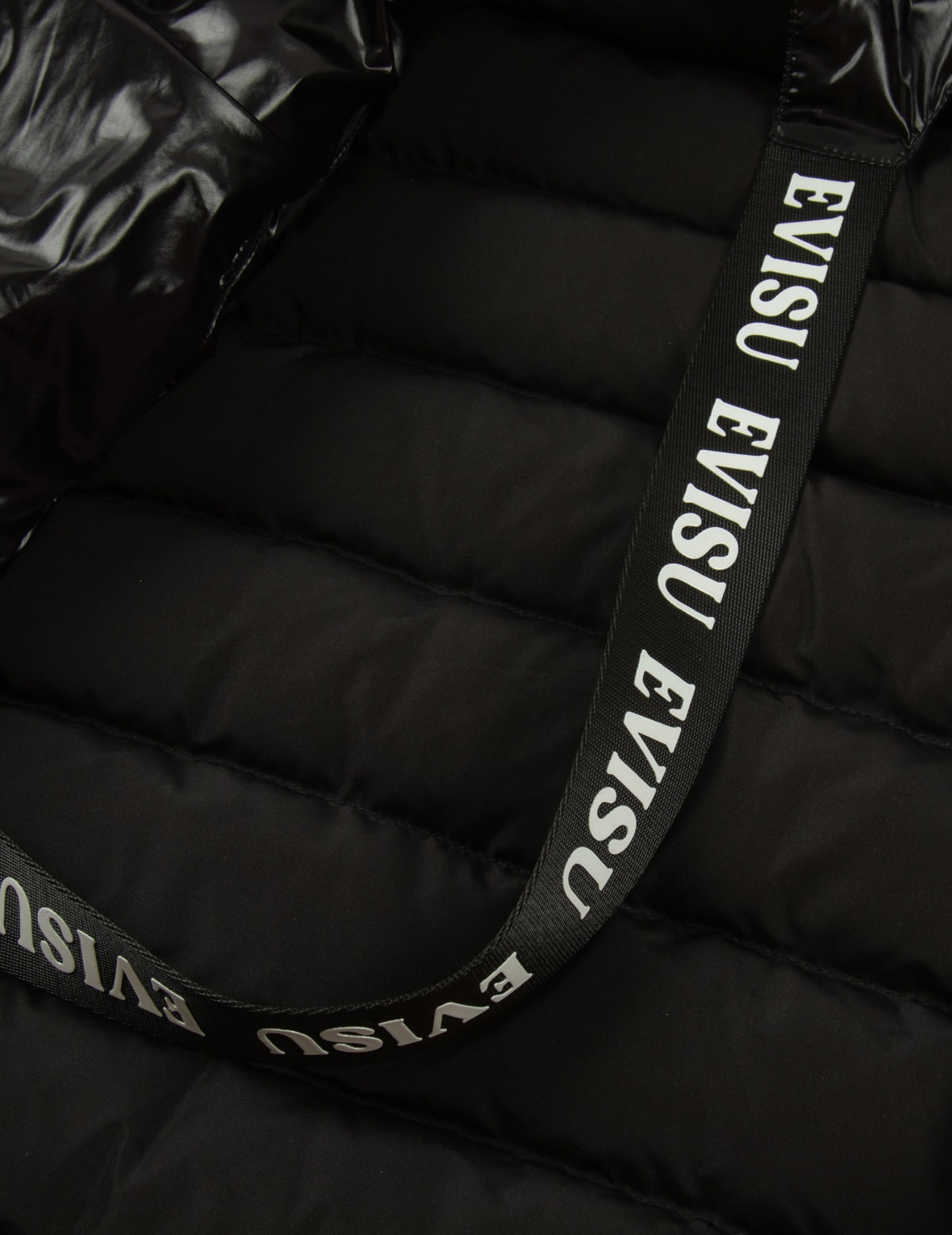 PEARLIZED BLACK FASHION FIT BIKER DOWN JACKET - 11
