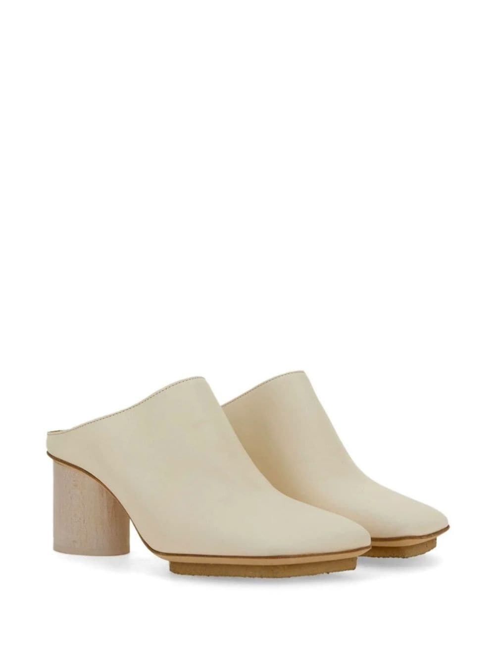 square-toe leather mules - 2