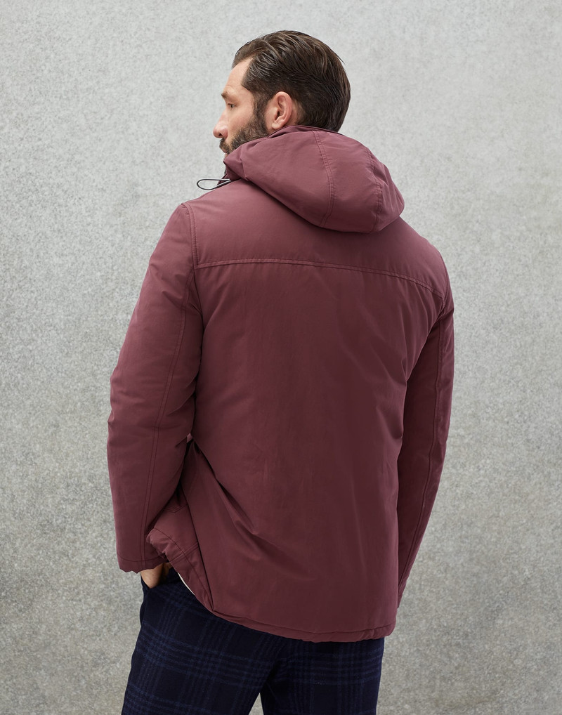 Brunello Cucinelli Water-resistant techno cotton parka with Thermore® padding and detachable hood outlook