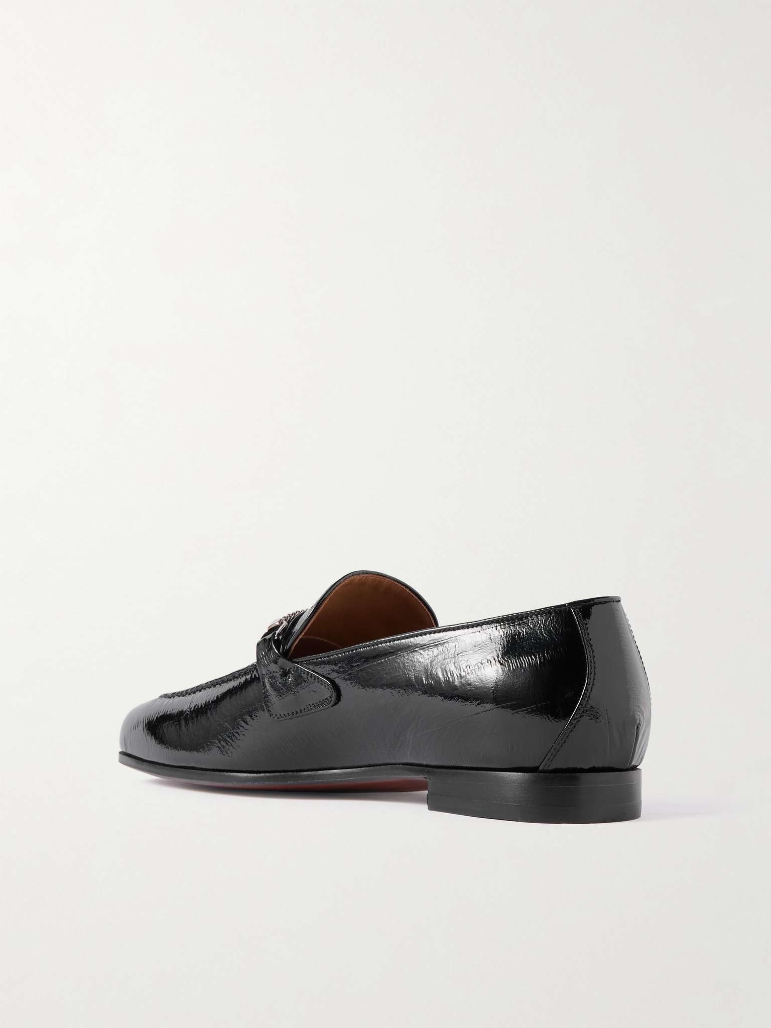 Gigi Chain-Embellished Patent-Leather Loafers - 4