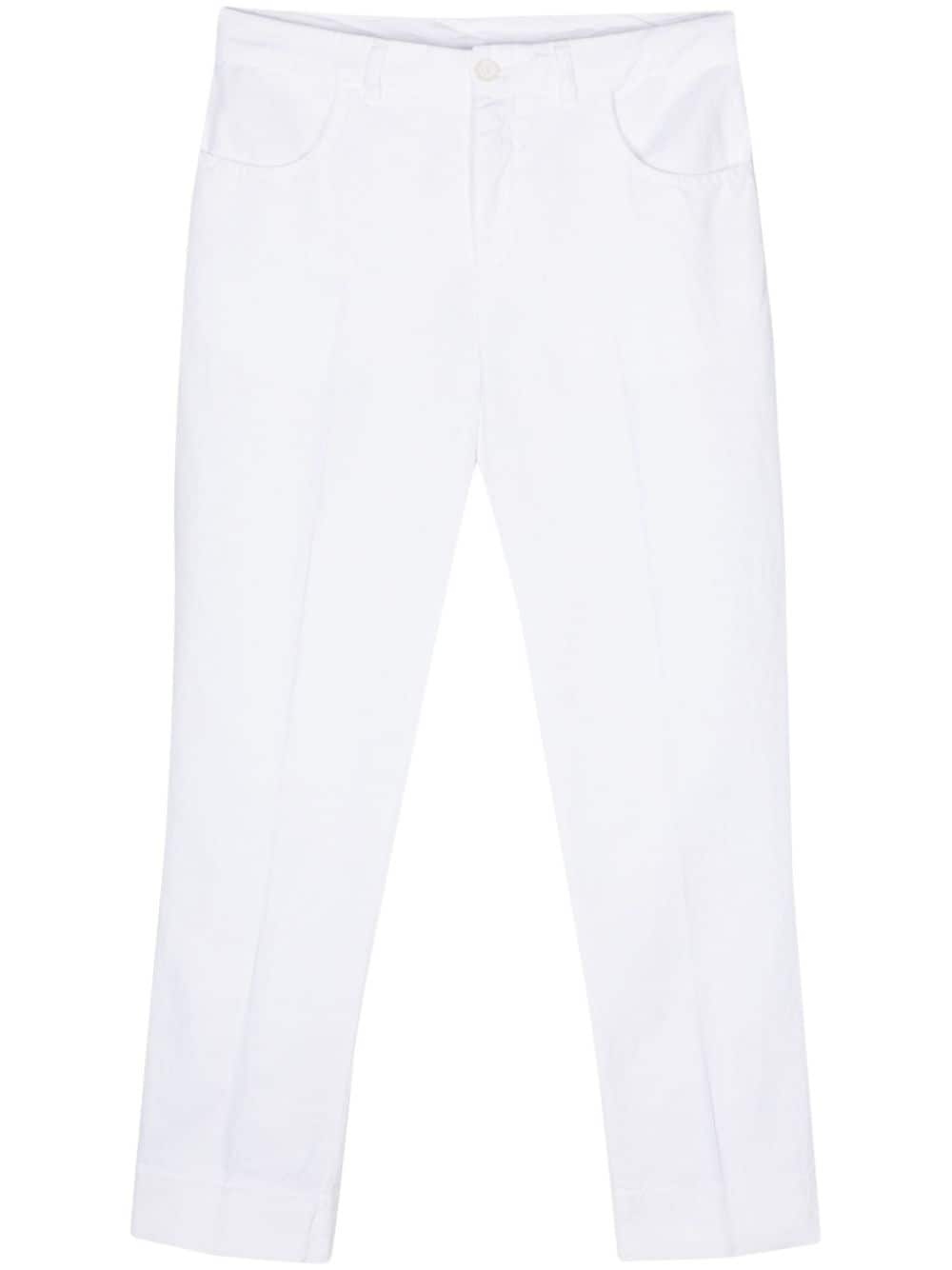 pressed-crease tapered trousers - 1
