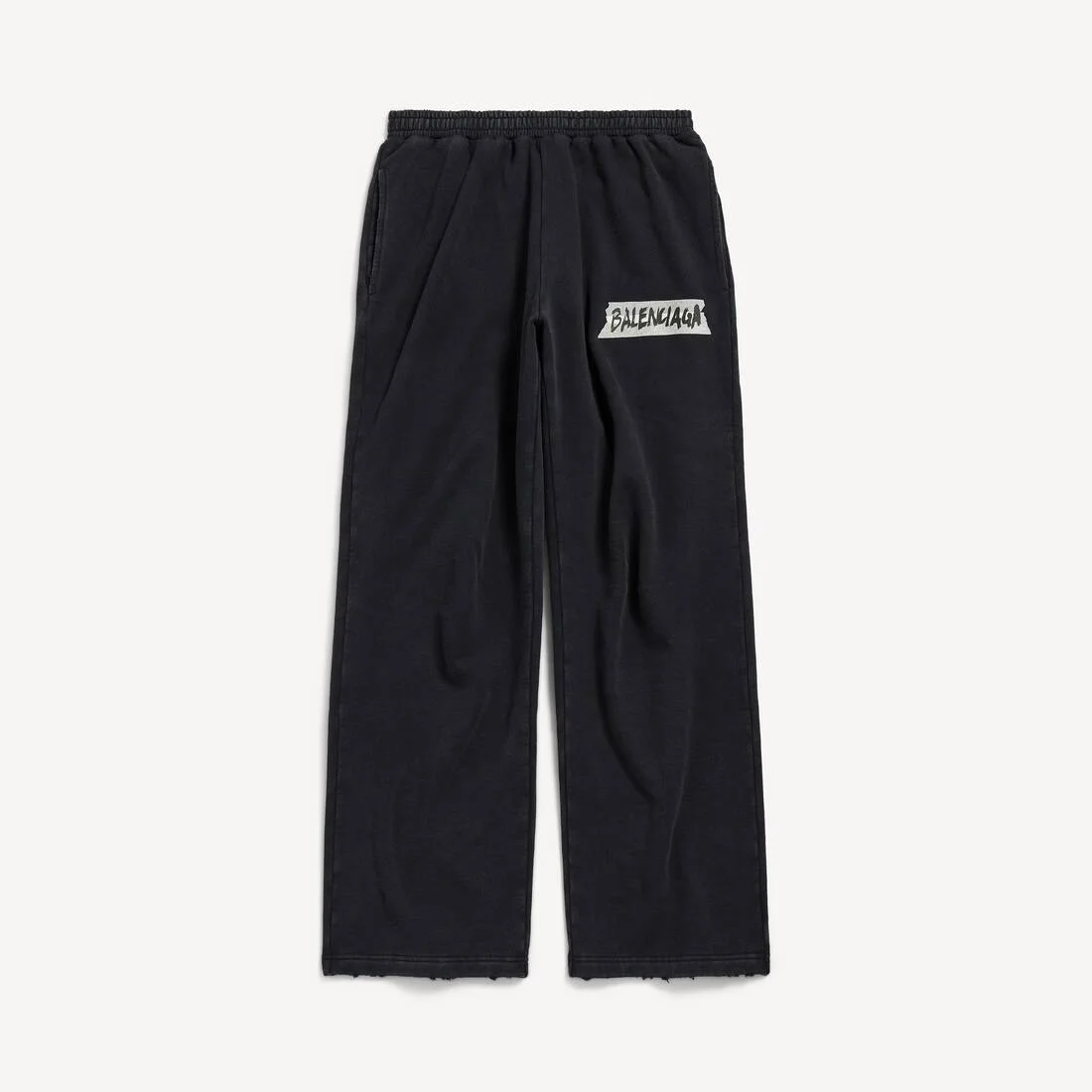 Men's Masking Tape Baggy Pants in Faded Black - 1