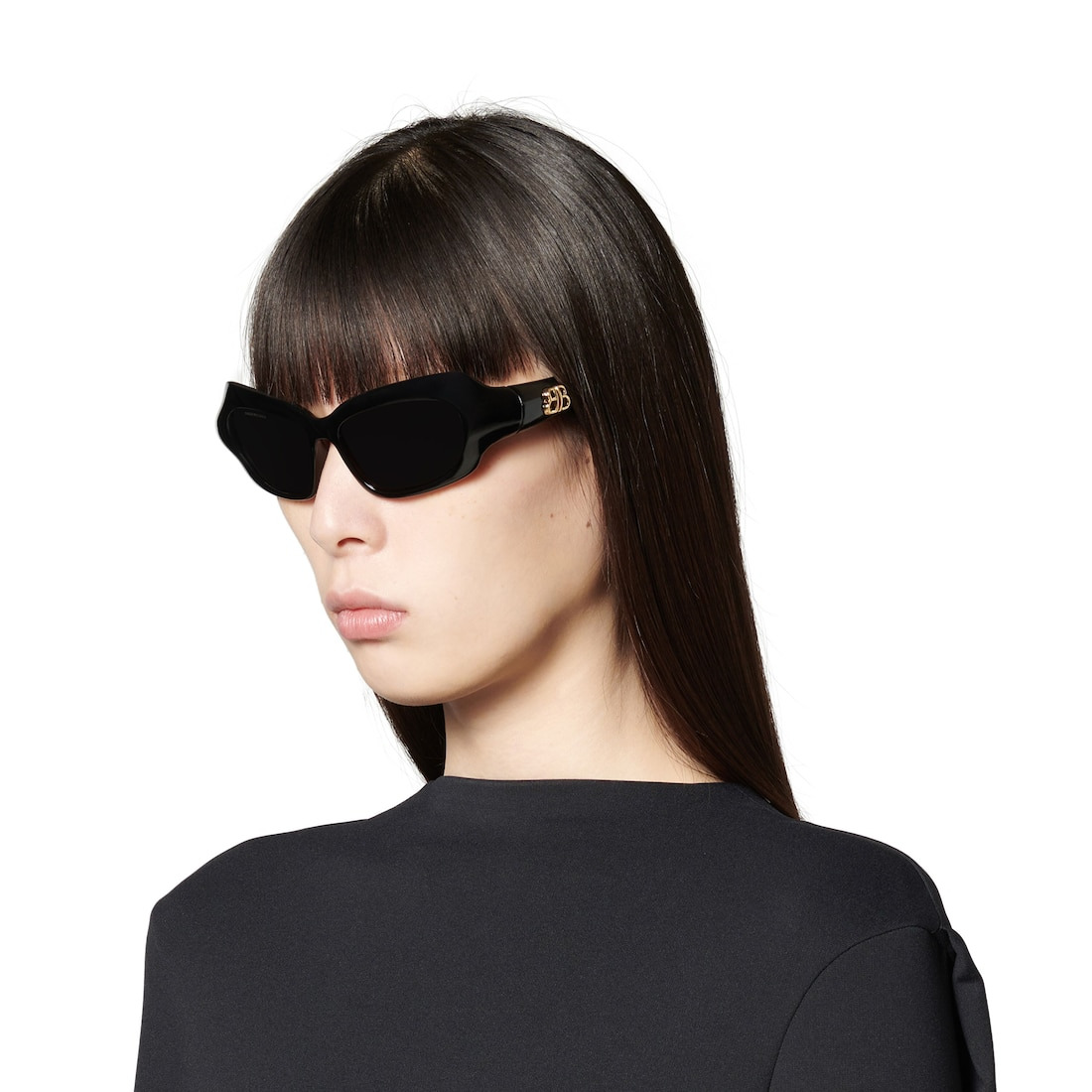 Women's Palazzo Rectangle Sunglasses  in Black - 7