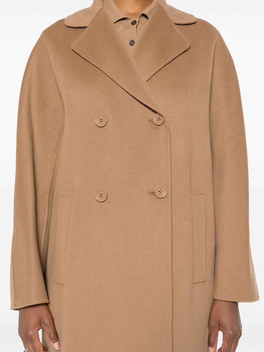 double-breasted virgin wool coat - 5