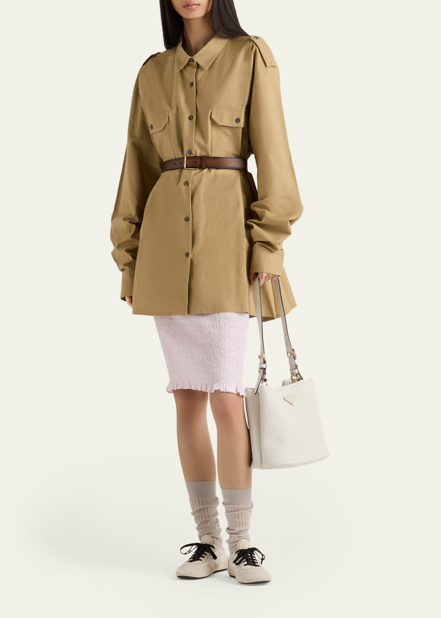 Bucket Leather Shoulder Bag - 5