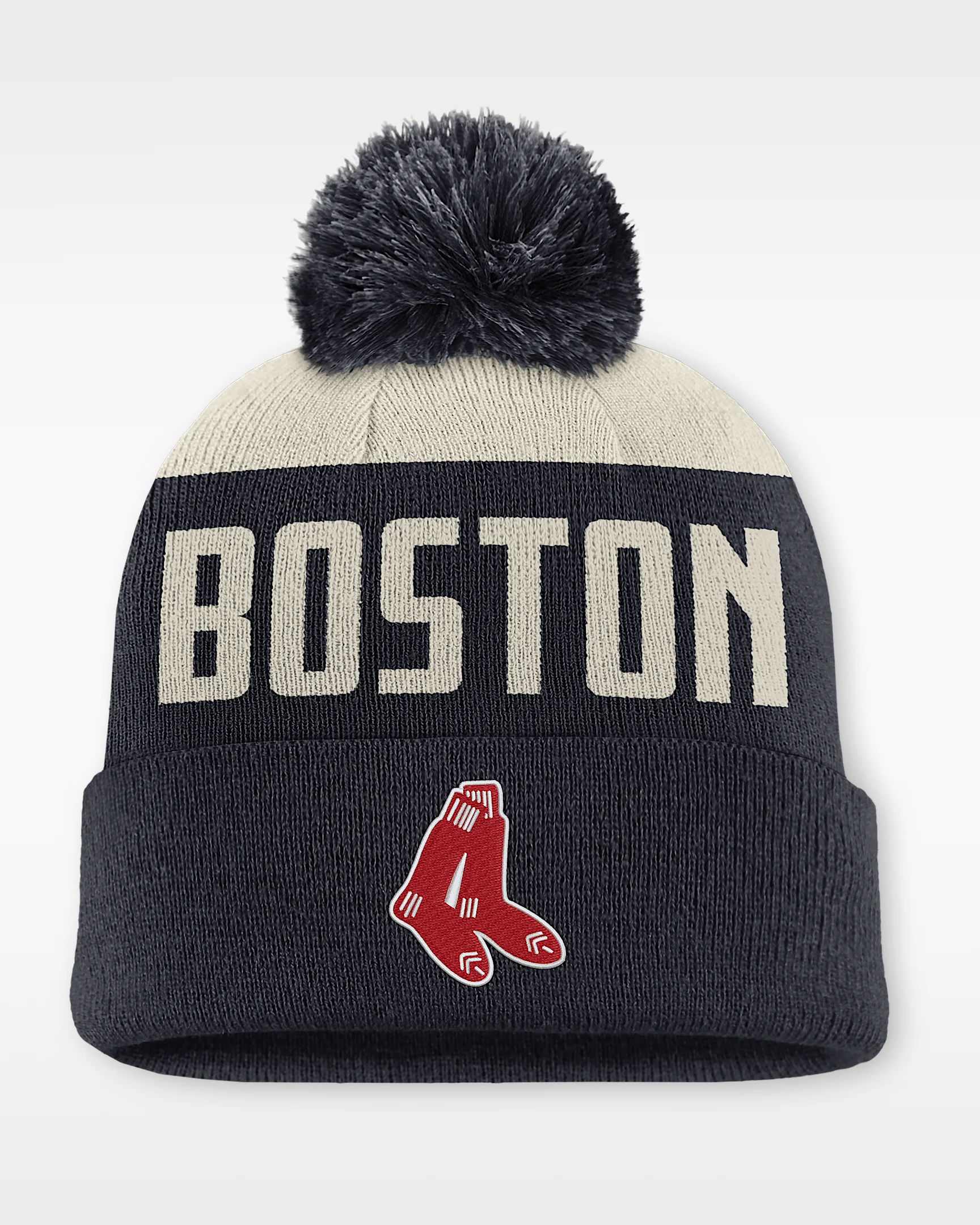Boston Red Sox Cooperstown Peak Men's Nike MLB Cuffed Pom Beanie - 1