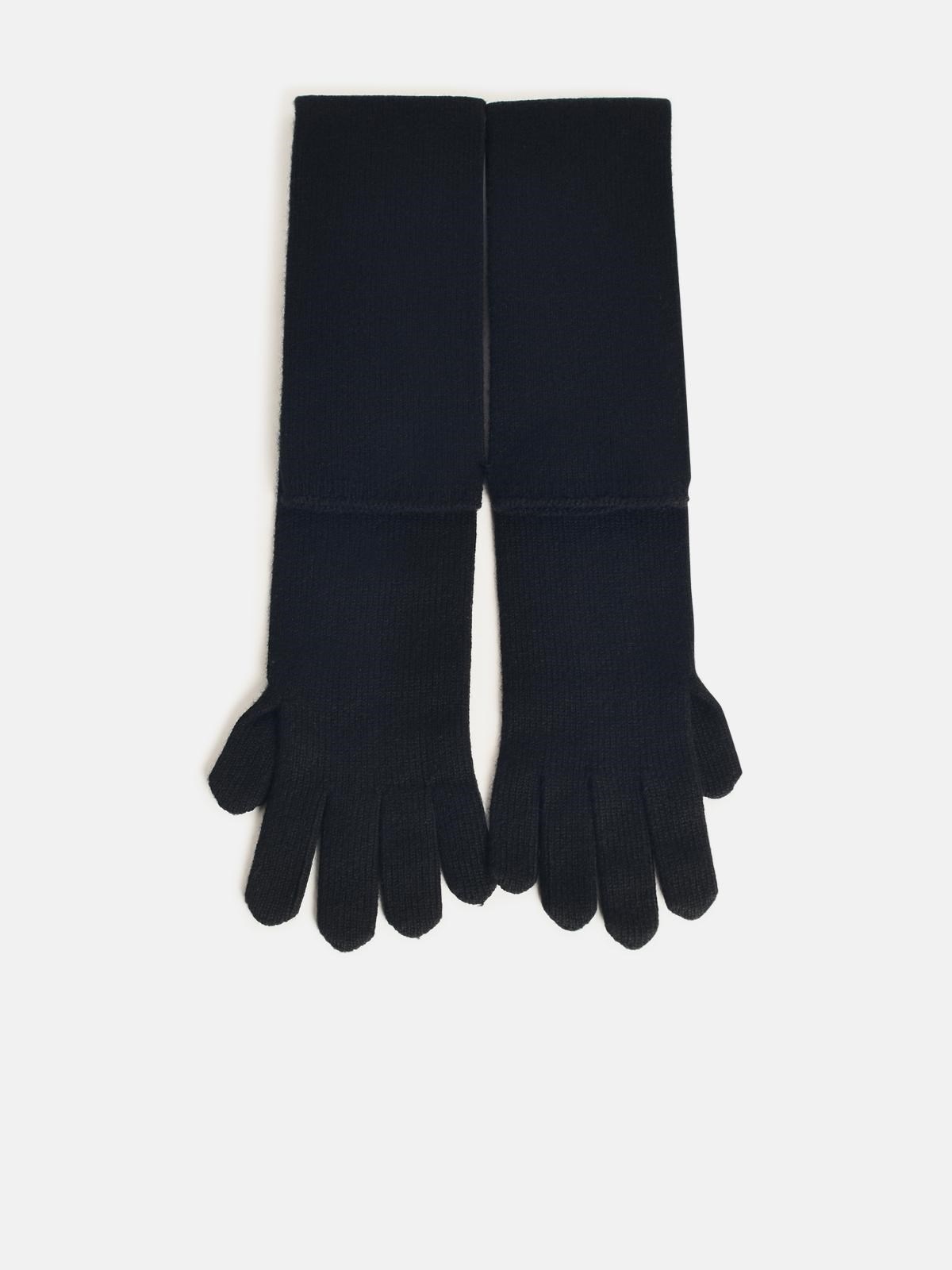 'TIMOR' BLACK CASHMERE GLOVES - 2