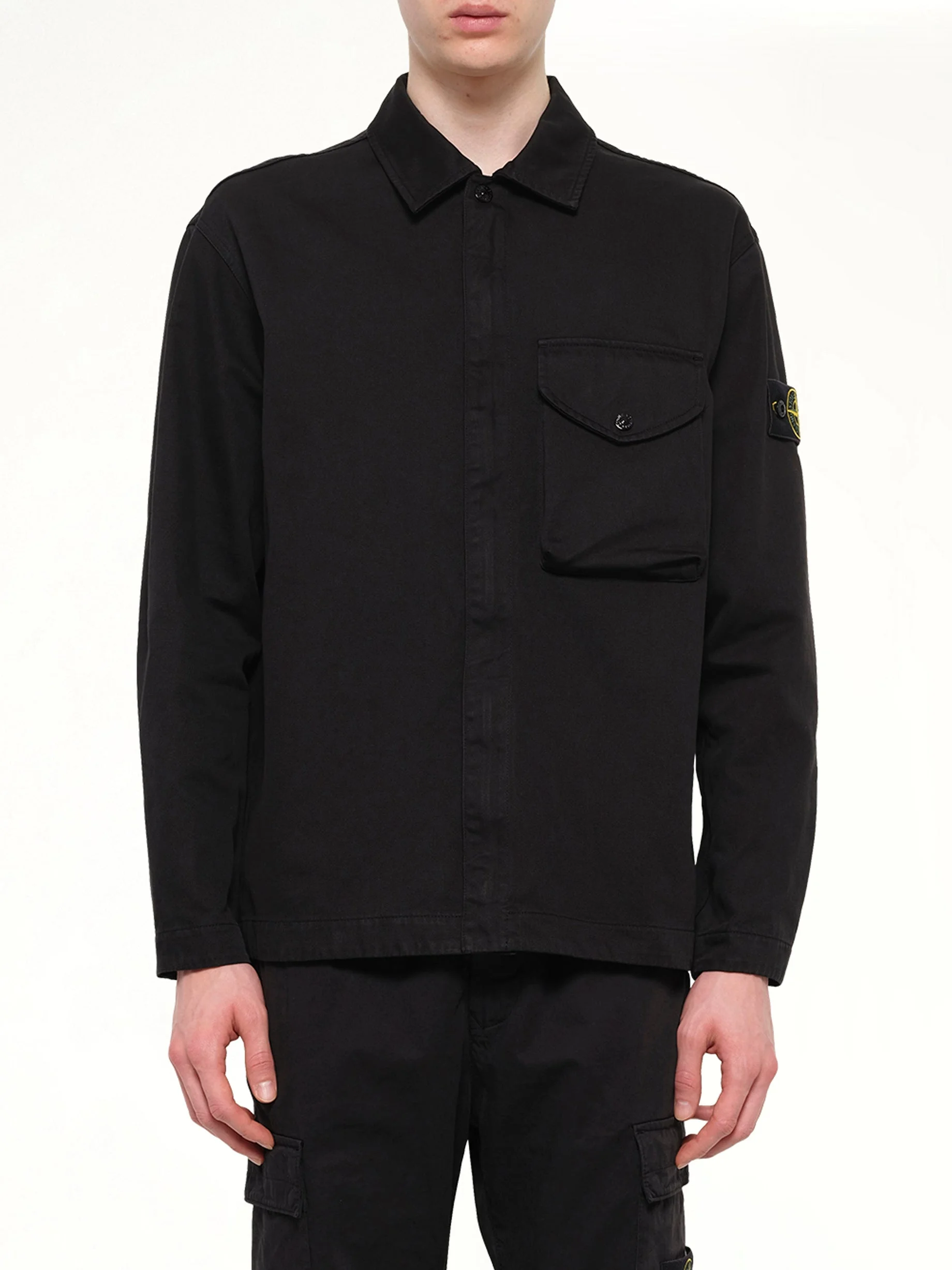 1200001 Dense Cotton Twill Shirt in Black - 1