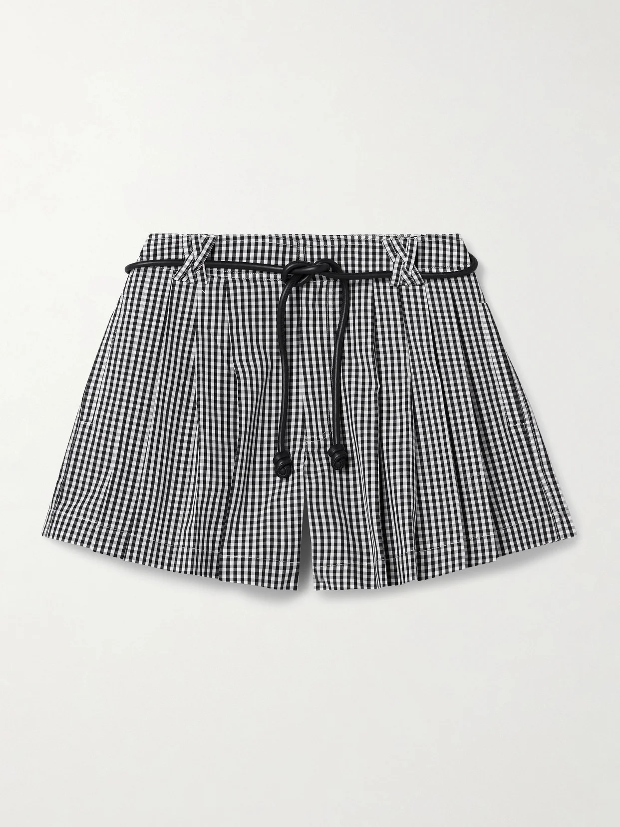 Neci Belted Pleated Gingham Cotton-poplin Shorts - 1
