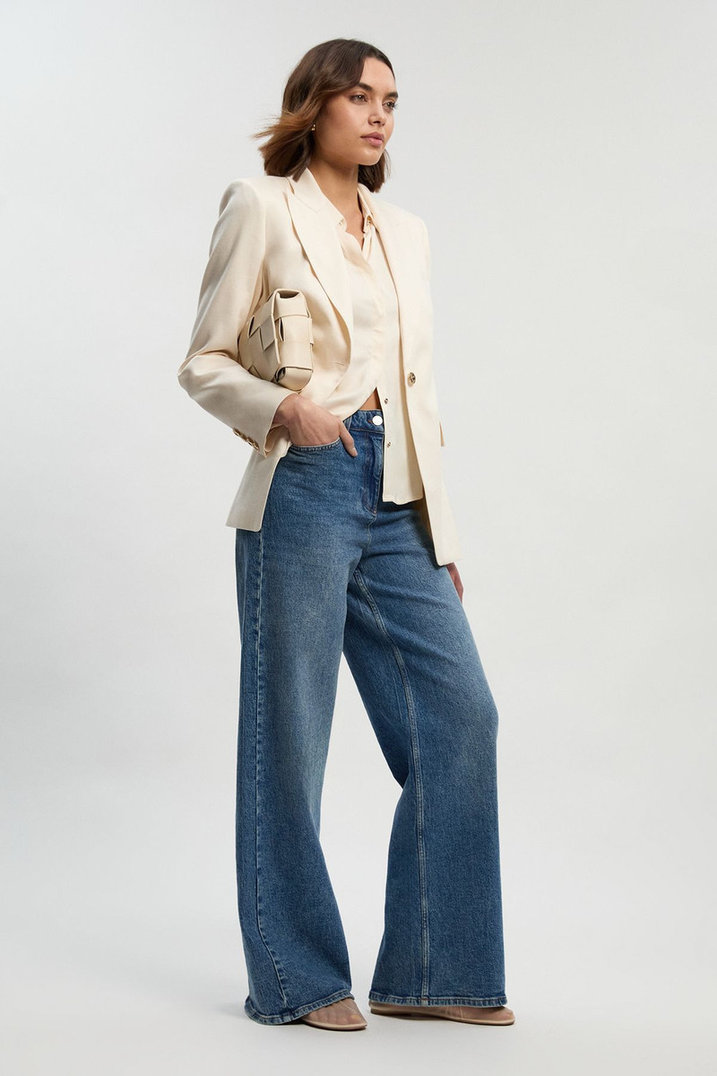 KAREN MILLEN Tailored Linen Single Breasted Blazer outlook