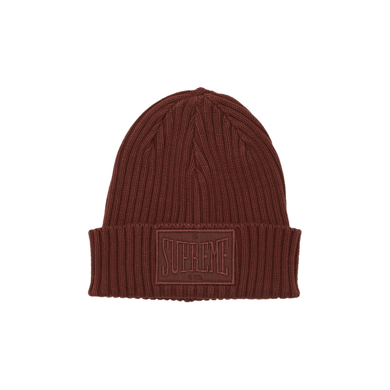 Supreme Overdyed Patch Beanie 'Brown' - 1