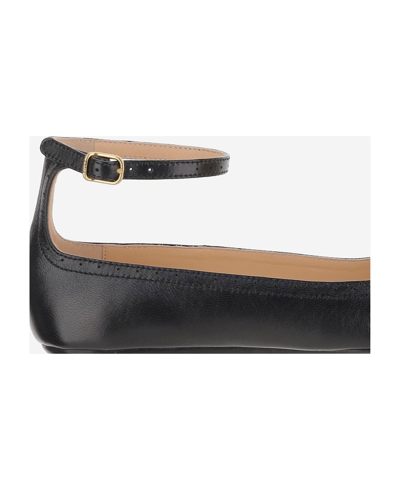 Mixed Leather Ballerina Flats - 5