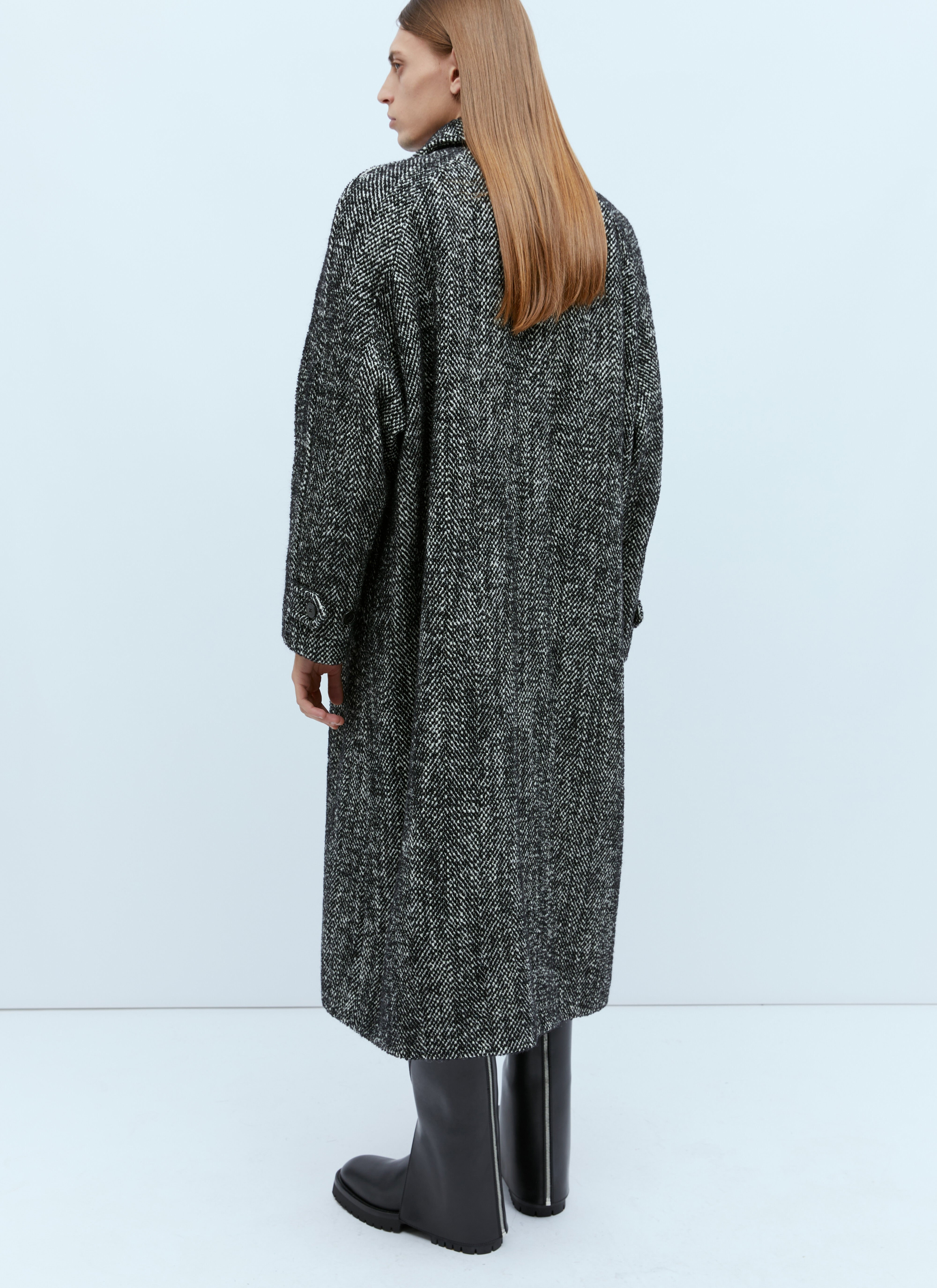 Marled Long Wool Coat - 2