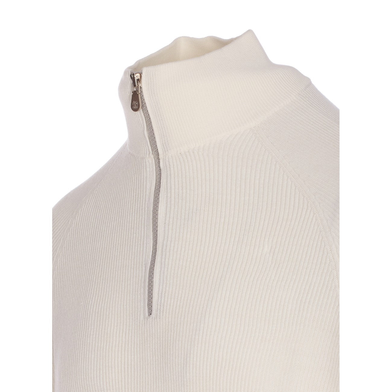 Brunello Cucinelli Men English Rib Cotton Sweater With Zip Opening - 3