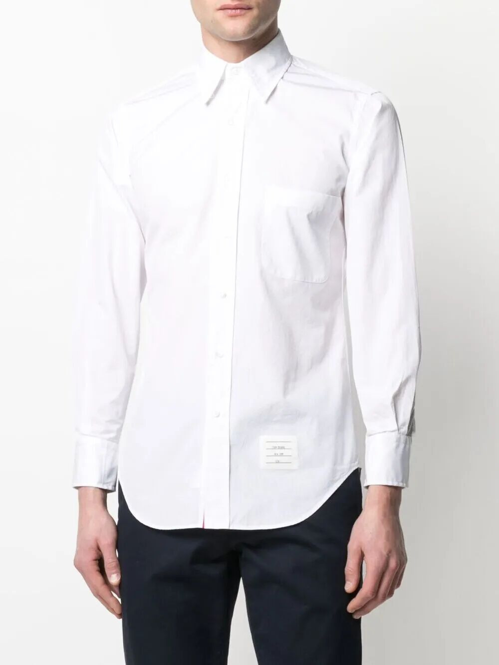 Thom Browne Men Classic L/S Bd Pc Shirt W/ Cf Gg Placket In Solid Poplin - 3