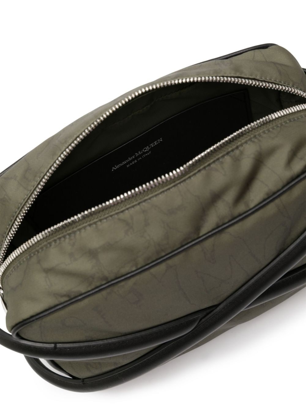 panelled-leather gabardine bag - 5