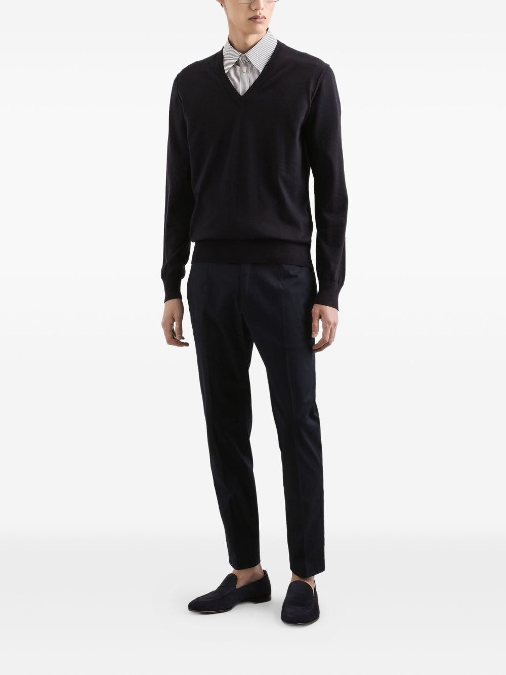 V-neck cashmere sweater - 2