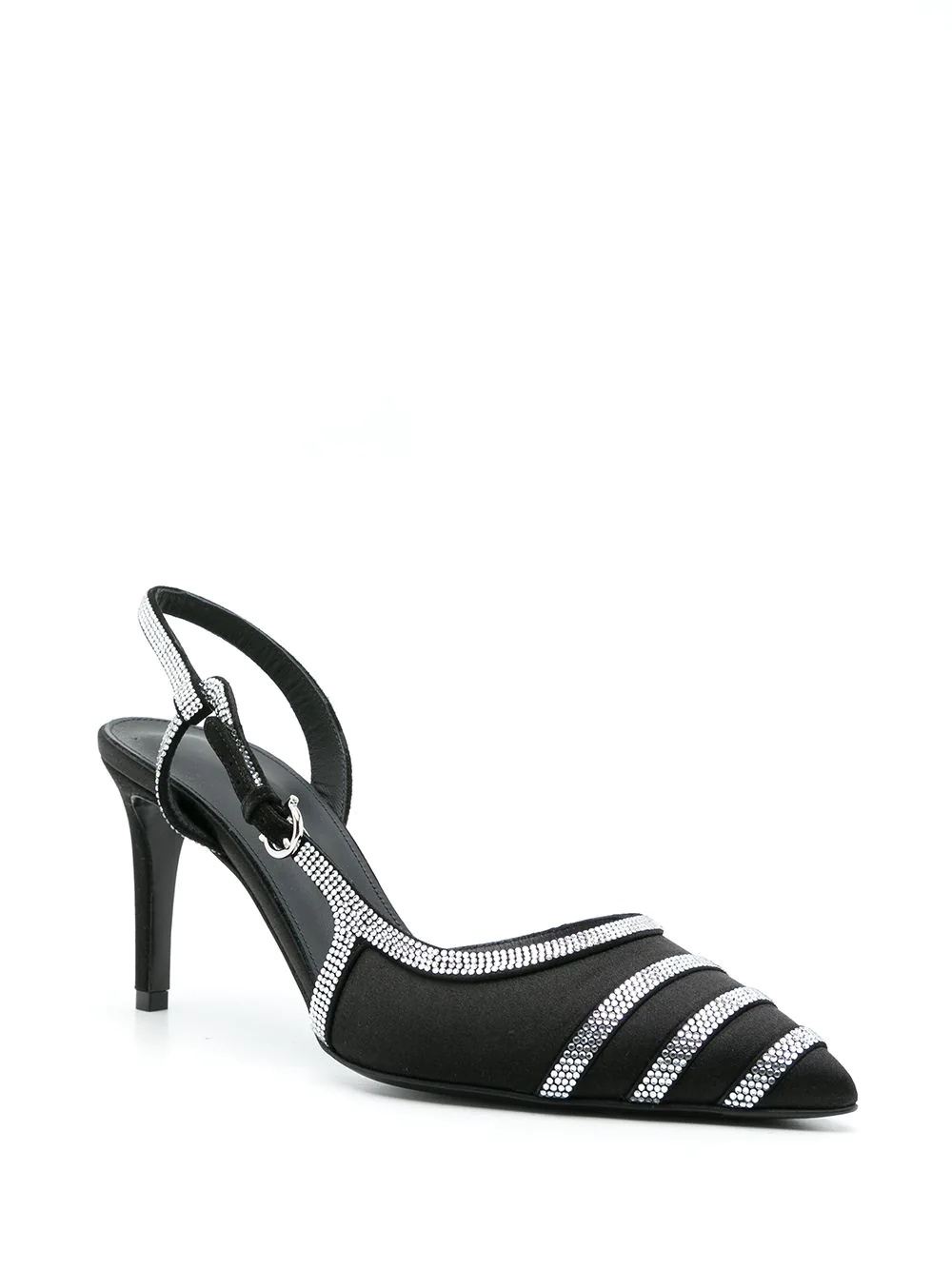 rhinestone sling-back pumps - 2