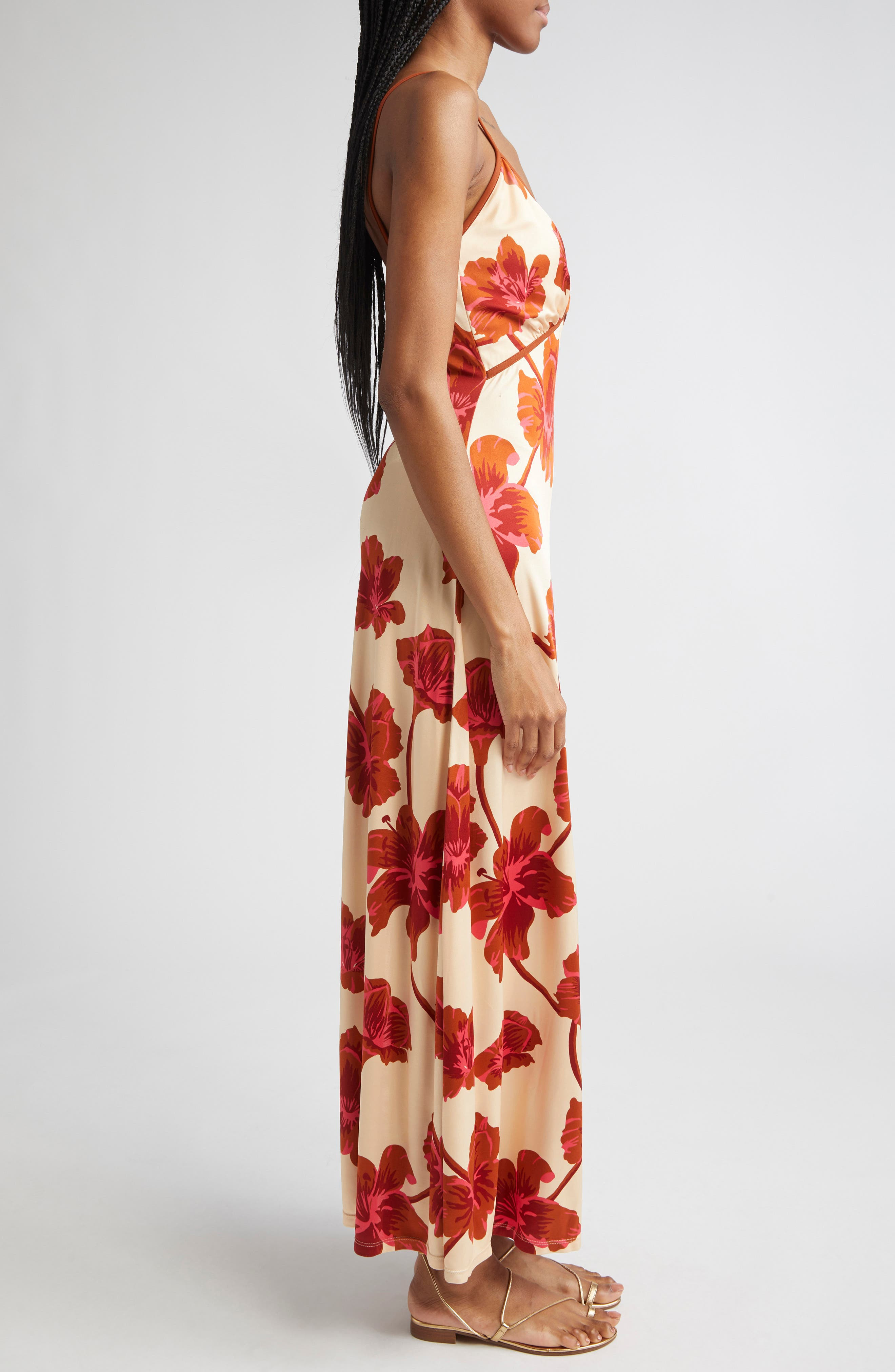 Johanna Ortiz Sendero De Astromelias Jersey Dress in Ecru /Camel /Wine /Pink at Nordstrom - 3