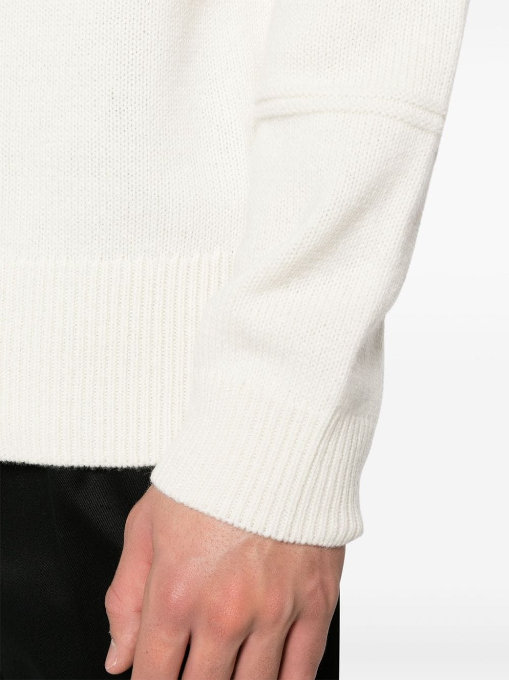 logo-embroidered roll-neck wool jumper - 5